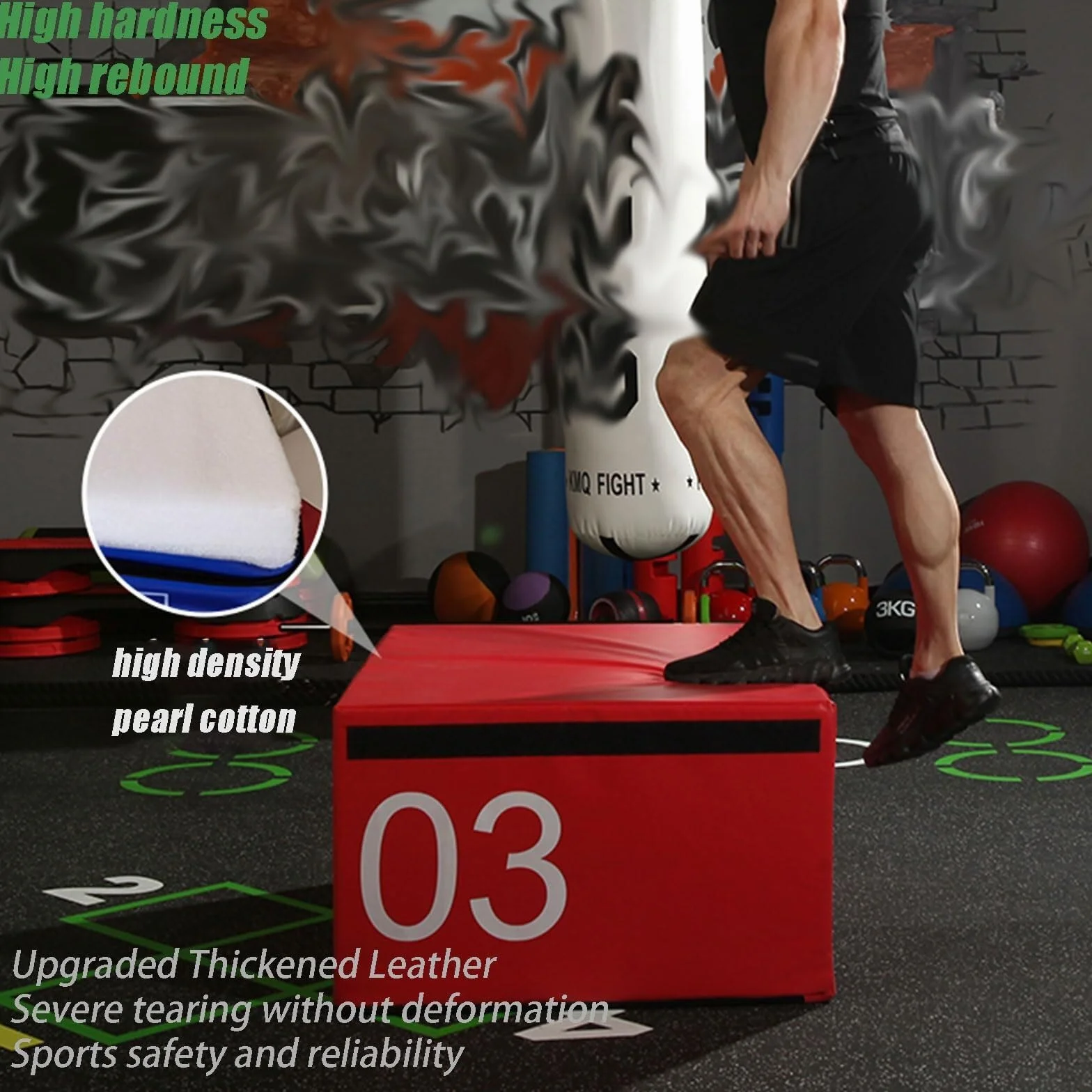 Jump Box apilable de espuma suave para entrenamiento de salto, gimnasio