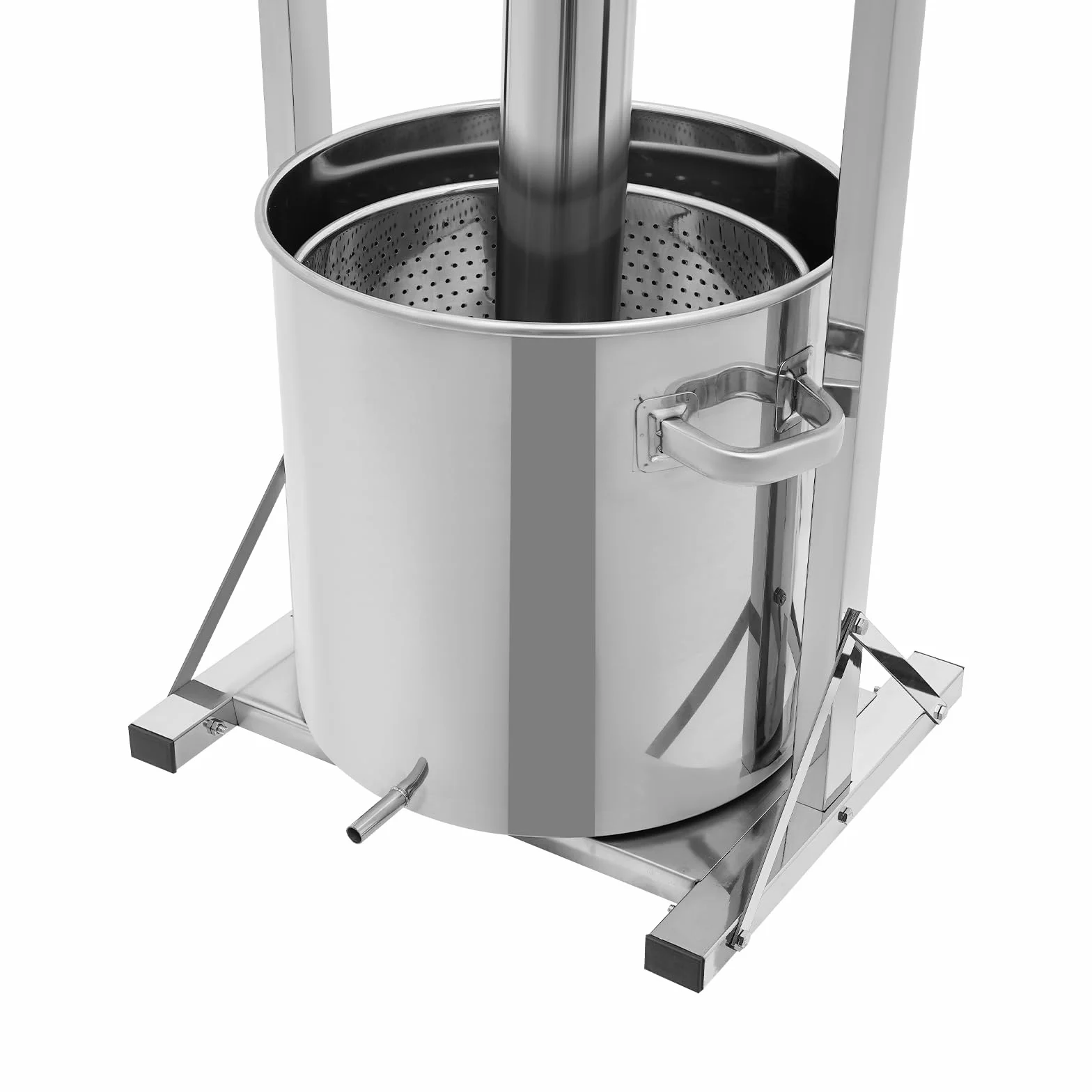Prensa de vino de frutas 36L Prensa hidráulica de frutas Manijas prácticas Prensa hidráulica de acero inoxidable Prensa de vino de frutas de gran capacidad de acero inoxidable para prensar vino de