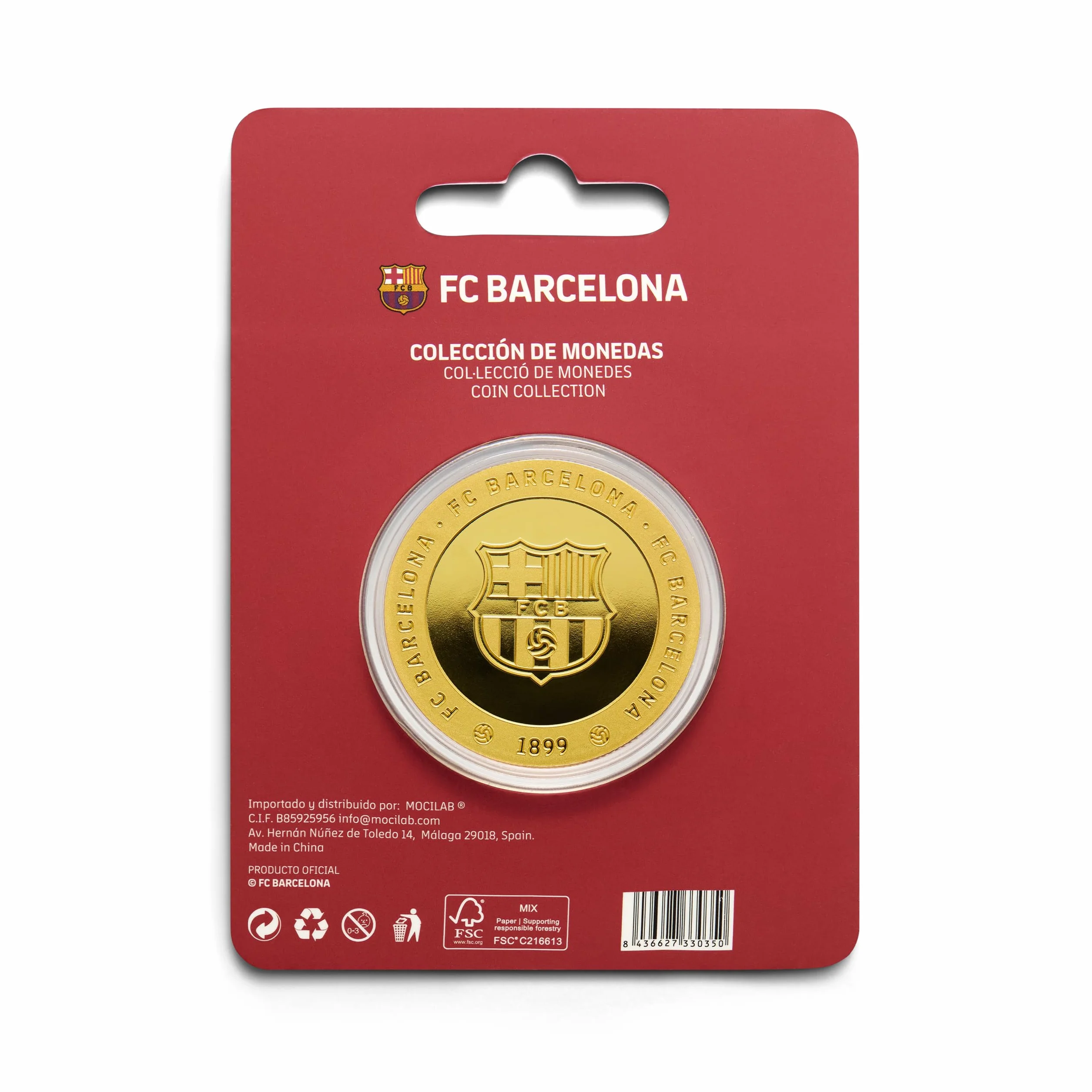FC Barcelona Moneda Edición Especial Escudo Inscripción Relieve Barça Coleccionable Dorada Oficial
