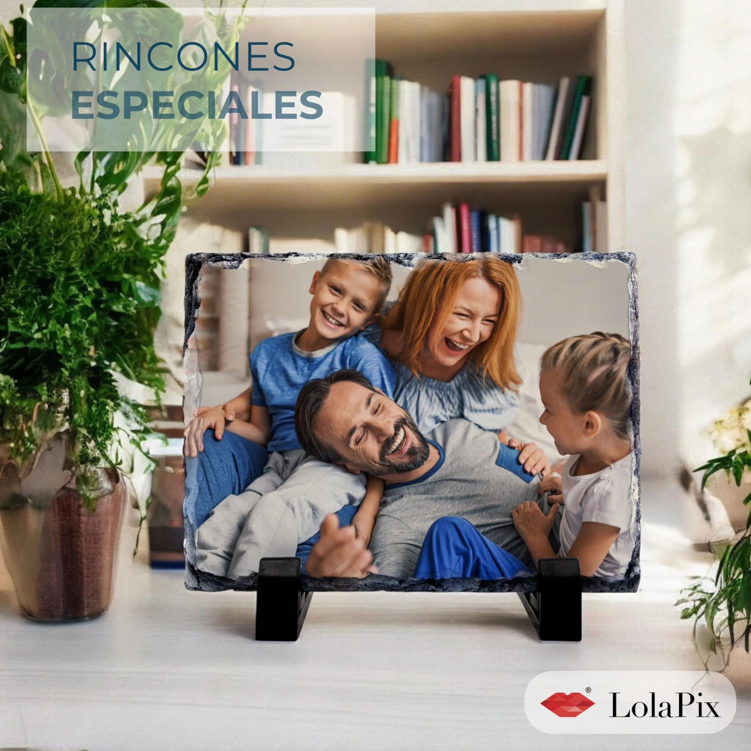 LolaPix Piedra pizarra personalizada con foto, imagen o texto. Forma rectangular 15 x 20 cm. Diferentes tamaños y formas disponibles.