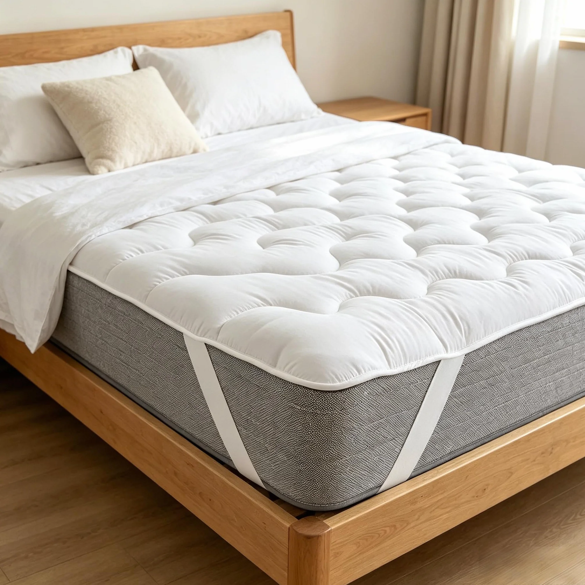 Mattress Topper 150x200 cm – Sobrecolchón de Microfibra Suave, Mejora el Confort y Alarga la Vida del Colchón, para Camas, Sofás Cama, Colchones Hinchables y Protección de Colchón, Altura 3 cm