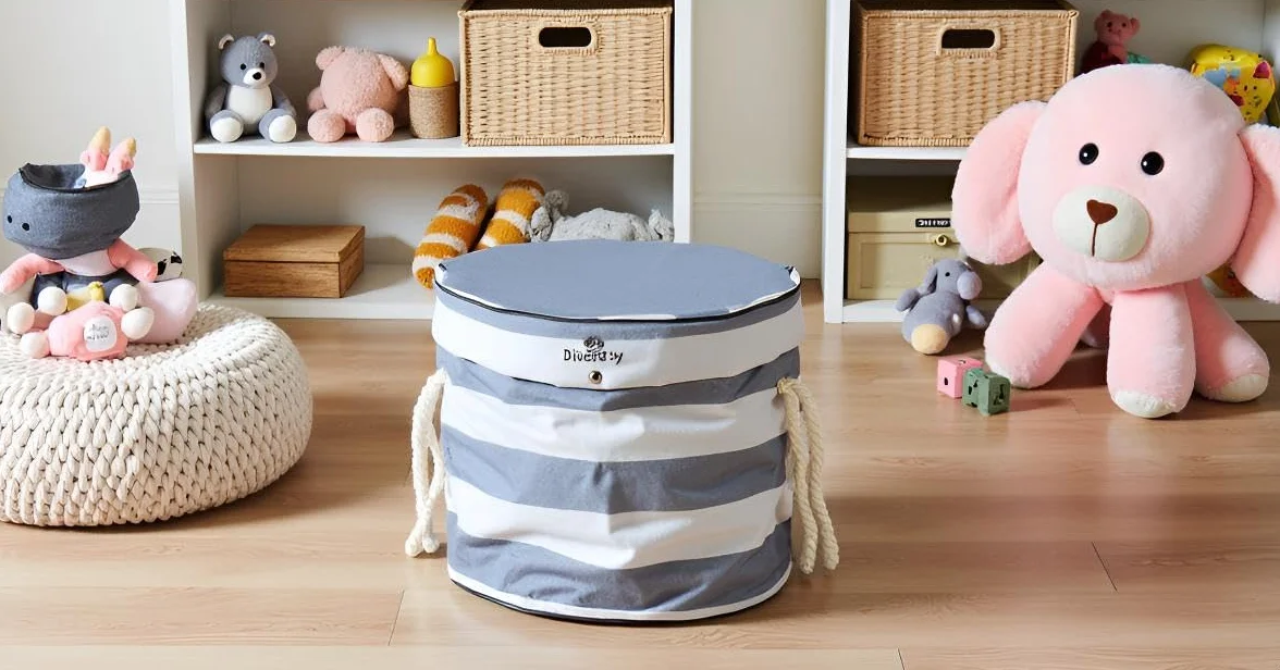 Baul juguetes infantil Cesta almacenamiento Bolsa playa Estera jugar bebe Alfombra juegos Organizador piezas pequeñas