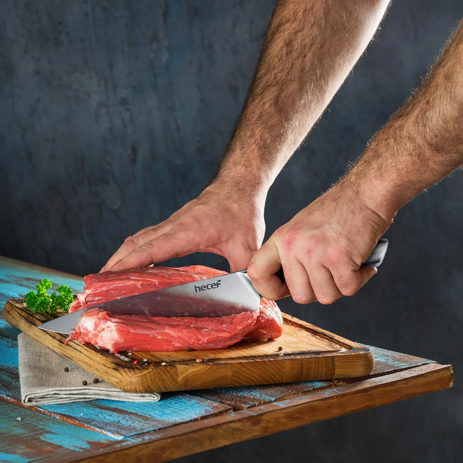 Juego de Cuchillos de Cocina Profesional 5 Piezas, Acero Inoxidable con Fundas