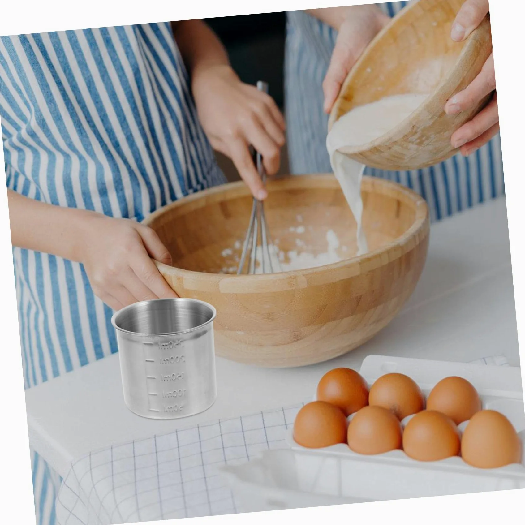 3piezas Vaso Medidor De Inoxidable Con Doble Recipiente De Almacenamiento Multifuncional Para Cocina Contenedor Para Ingredientes Con Precisamente