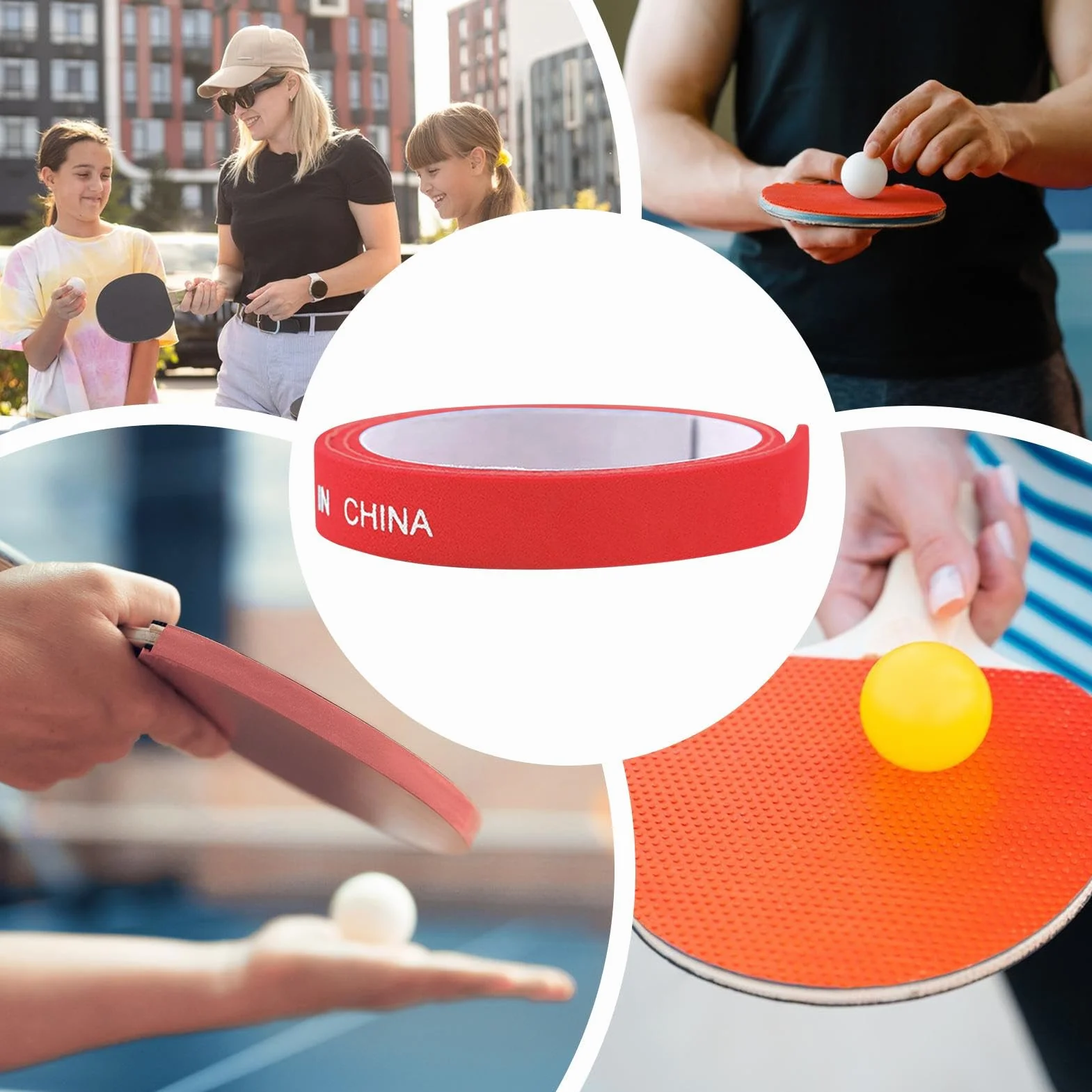 Cinta Protectora Lateral para Tenis de Mesa 10 Unidades Raquetas Accesorios Antichoque
