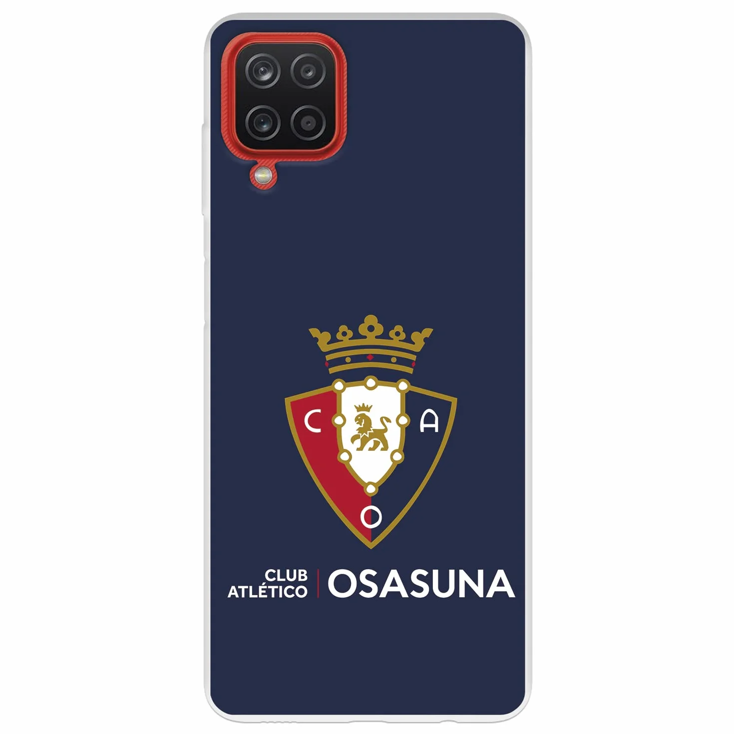 Funda Samsung Galaxy A12 M12 CA Osasuna Escudo Fondo Azul Silicona Flexible Licencia Oficial