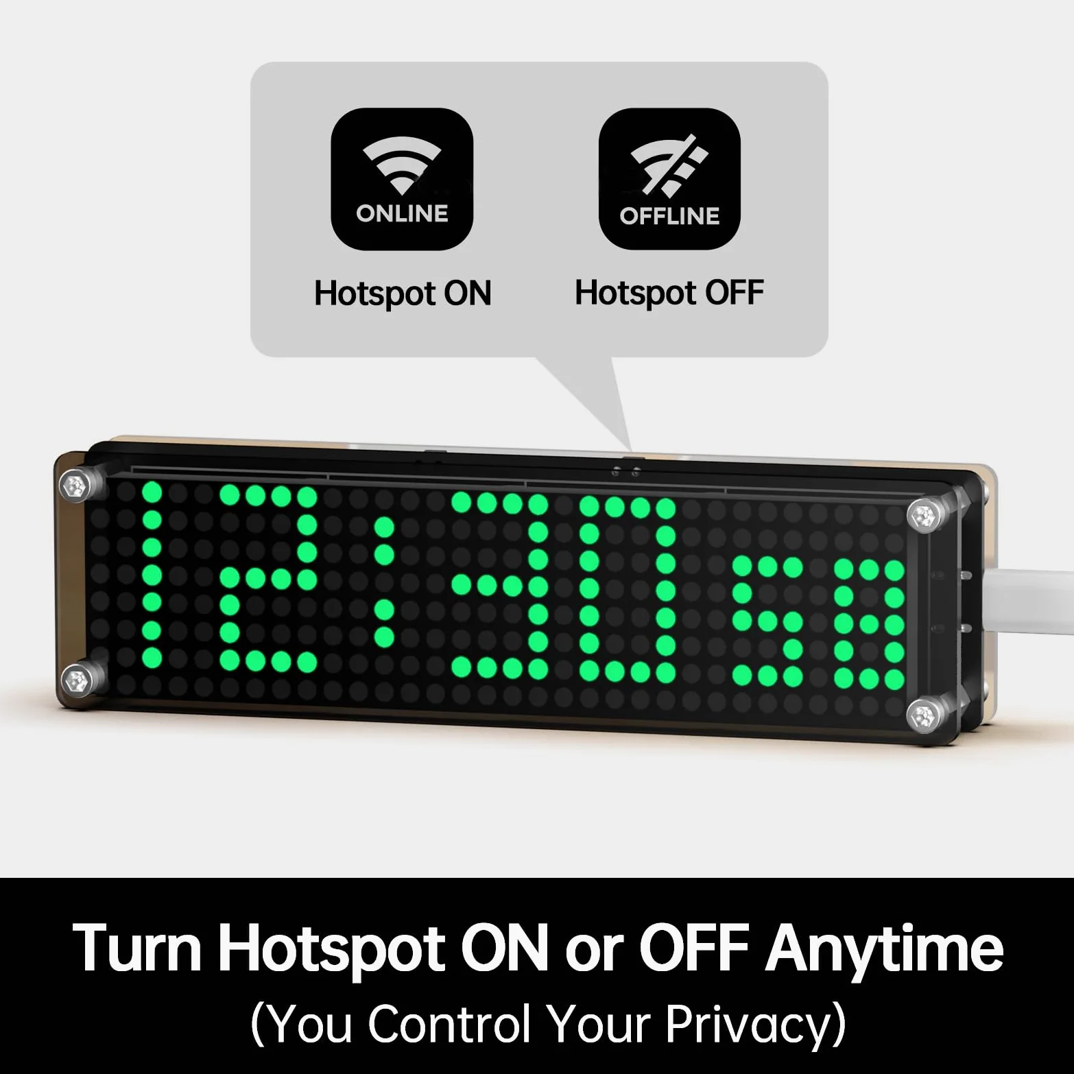 Reloj inteligente con WiFi para geeks, reloj digital LED de escritorio con sincronización NTP personalizada, fecha, día de semana y segundos, reloj electrónico para estudios, salas de control