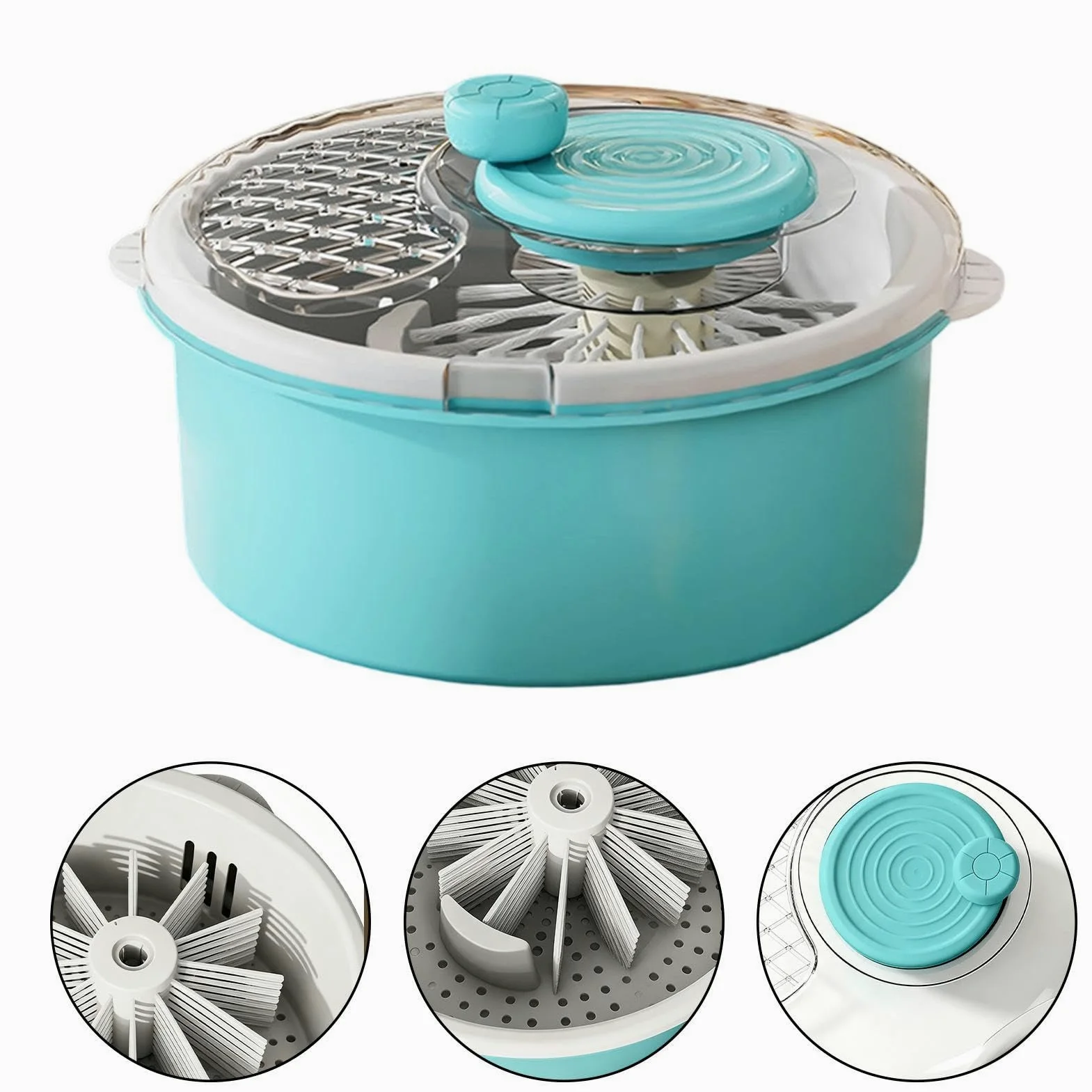 Gran centrifugadora de ensaladas Bol Manual Multiusos Gran Capacidad | Limpiador Alimenticio y Secador de Ensaladas Para bayas lechuga alimentos grano hogar cocina