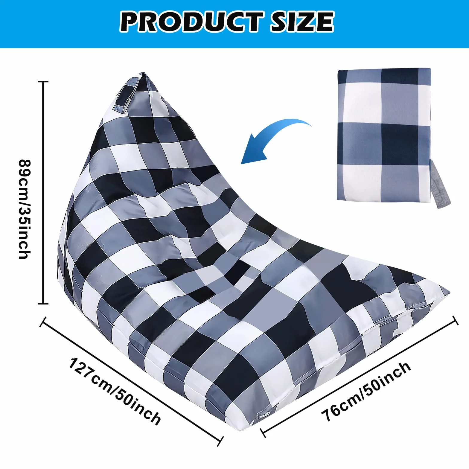 BYZESTY - Funda para puf, almacenamiento de peluches, puf para juguetes de peluche, sillón puf para niños, puf para habitación infantil, sofá infantil (diseño de sirena-2)