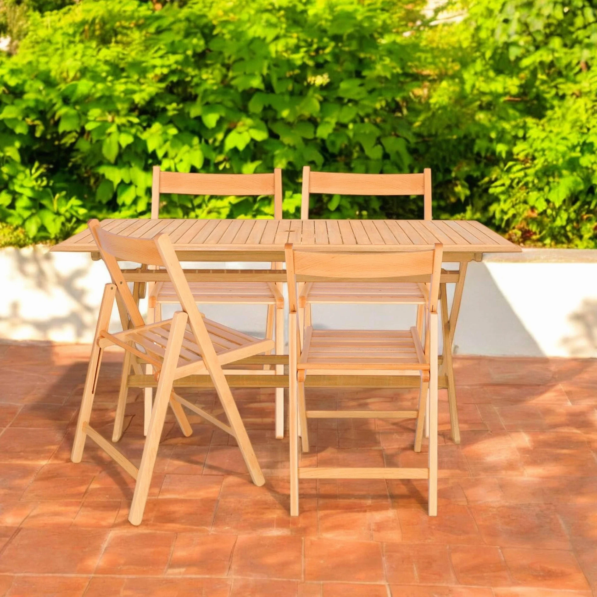 Well Home MOBILIARIO & DECORACIÓN - Pack 4 Sillas Bas en Madera de Haya, Aceite