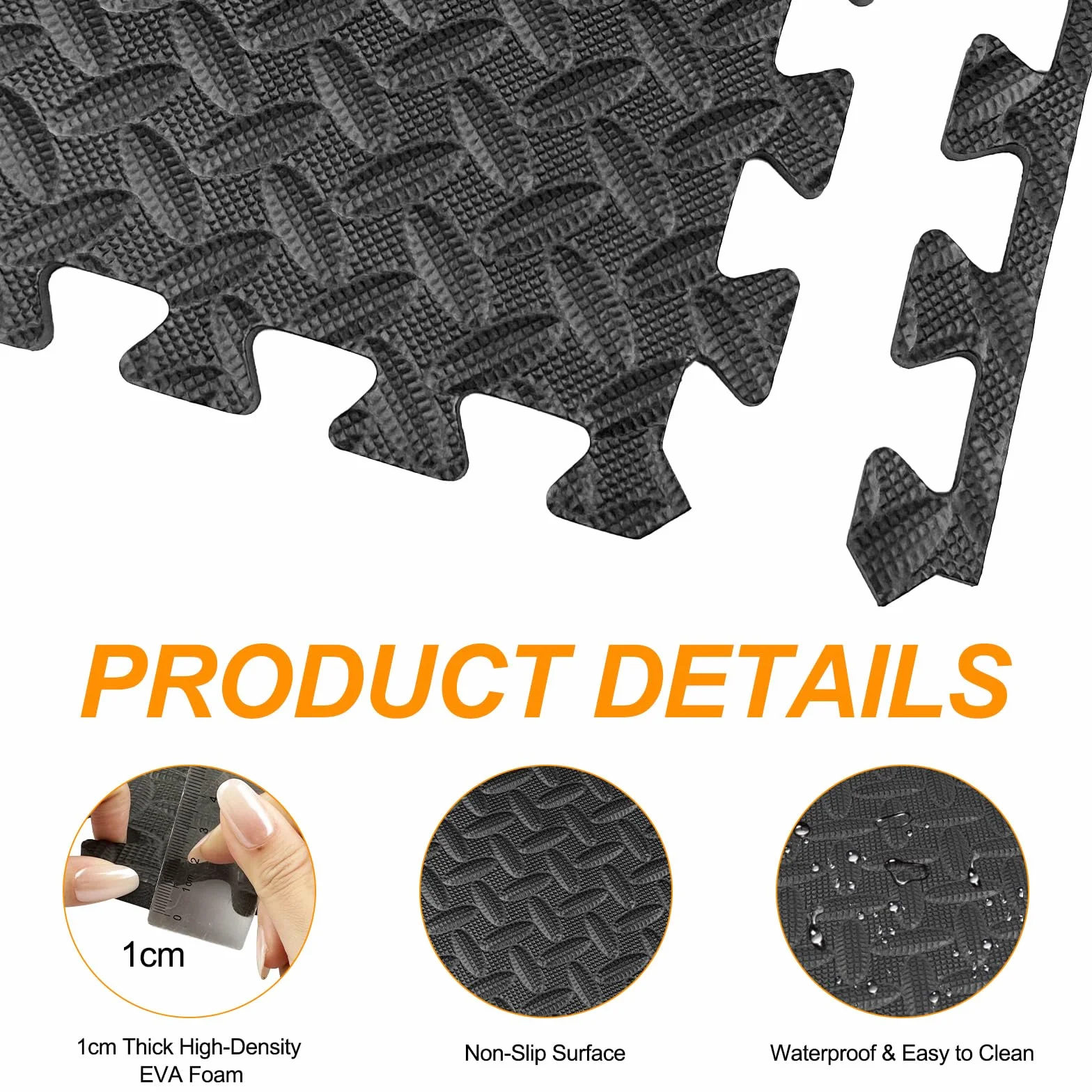 Tapiz Suelo de Gimnasio EVA 30x30 cm 18 Losetas Tatami Puzzle Antideslizante