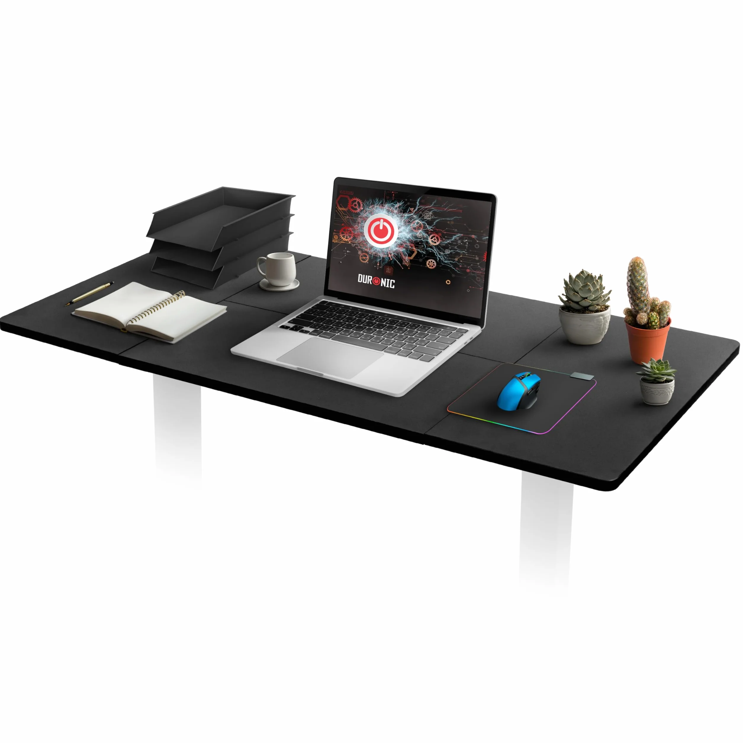 Duronic TT140 BK Tablero de Escritorio sin Patas, 140 x 60 cm, Color Negro | Tablero de Mesa para Escritorio, Grosor 1,9 cm, para Casa, Home Office u Oficina, para Puesto de Trabajo Regulable