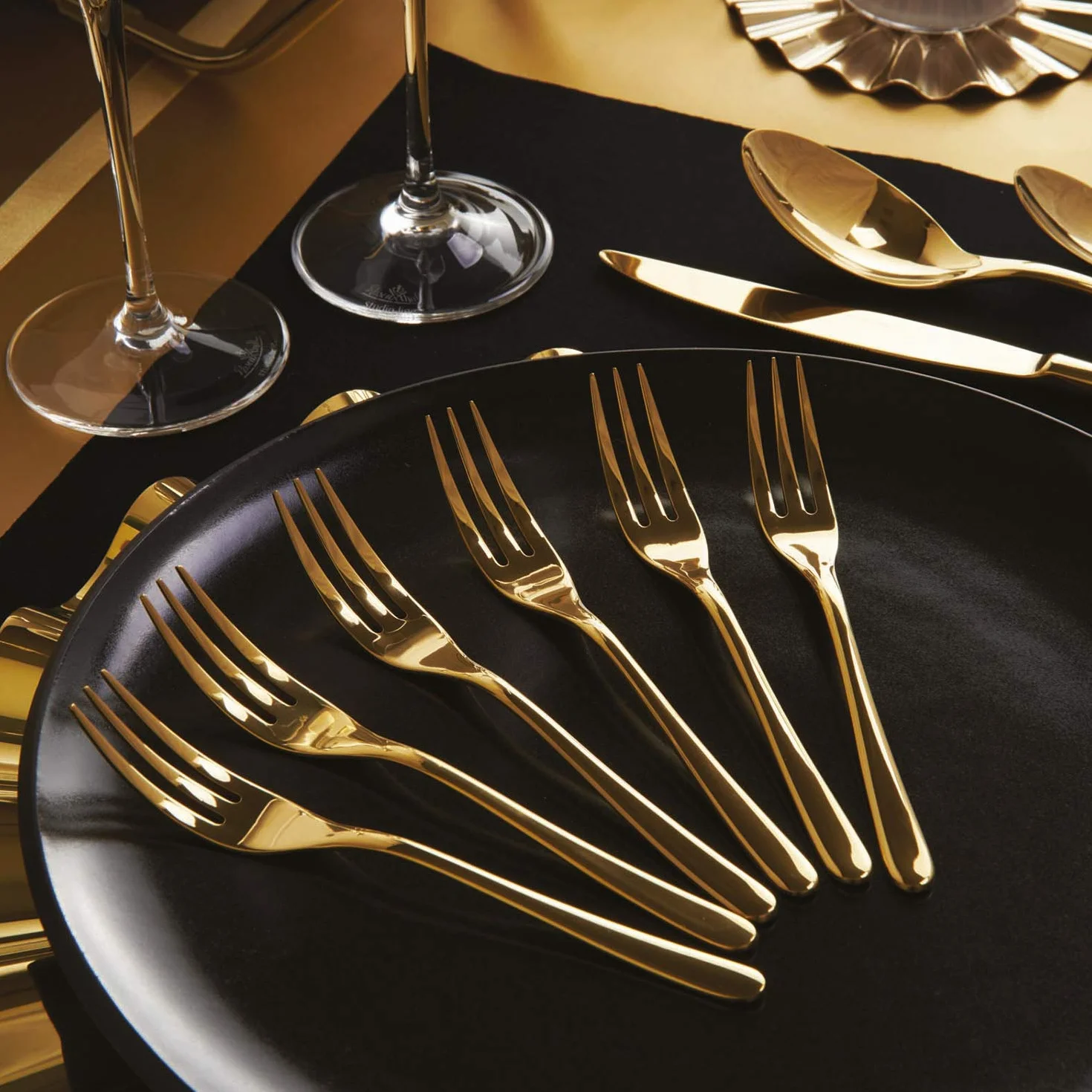 Sambonet Juego de 6 tenedores Dolce Taste PVD Oro Gold