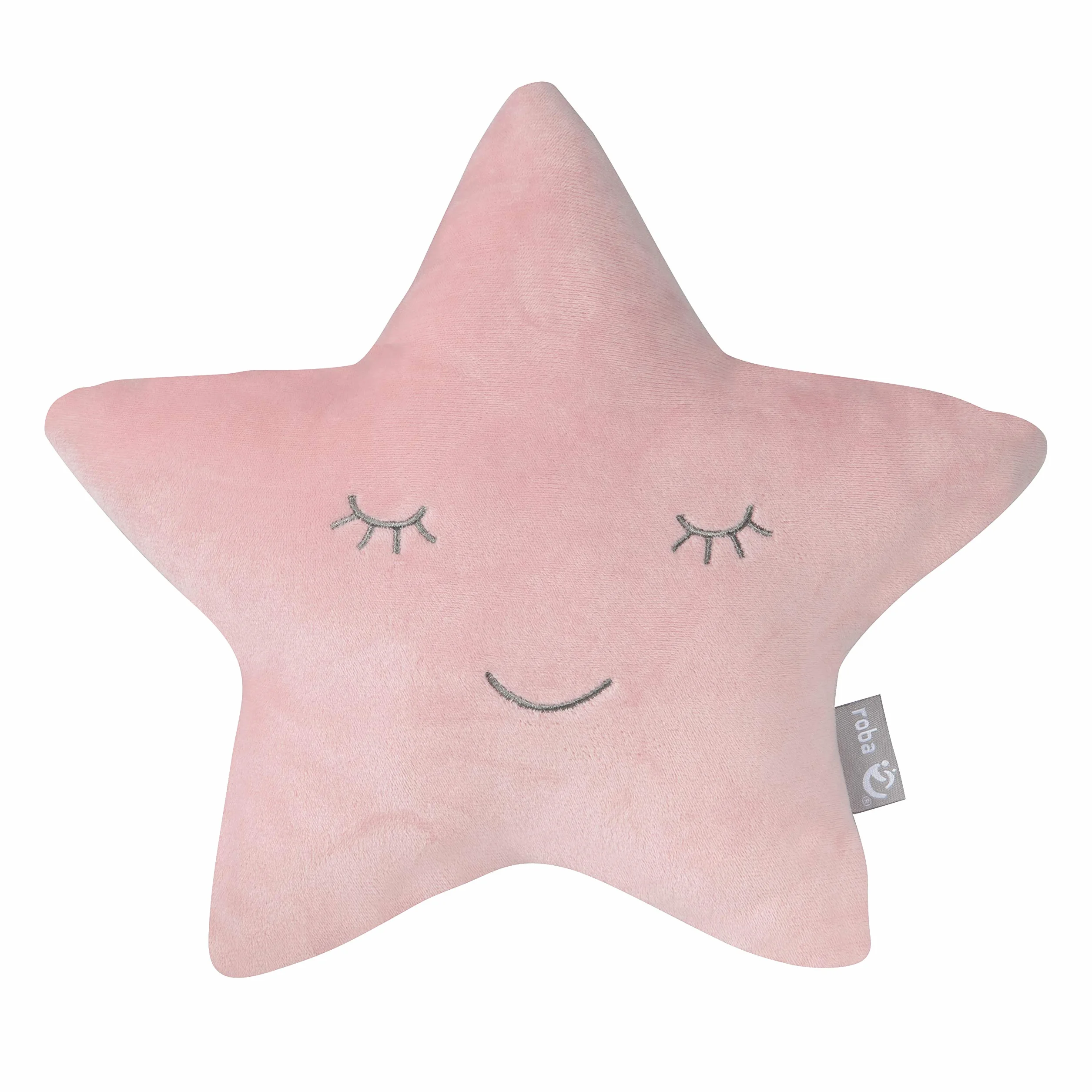roba Cojín Decorativo en Forma de Estrella para Habitación Infantil - Cojín de Peluche - Cara Bordada - Rosa / Lila