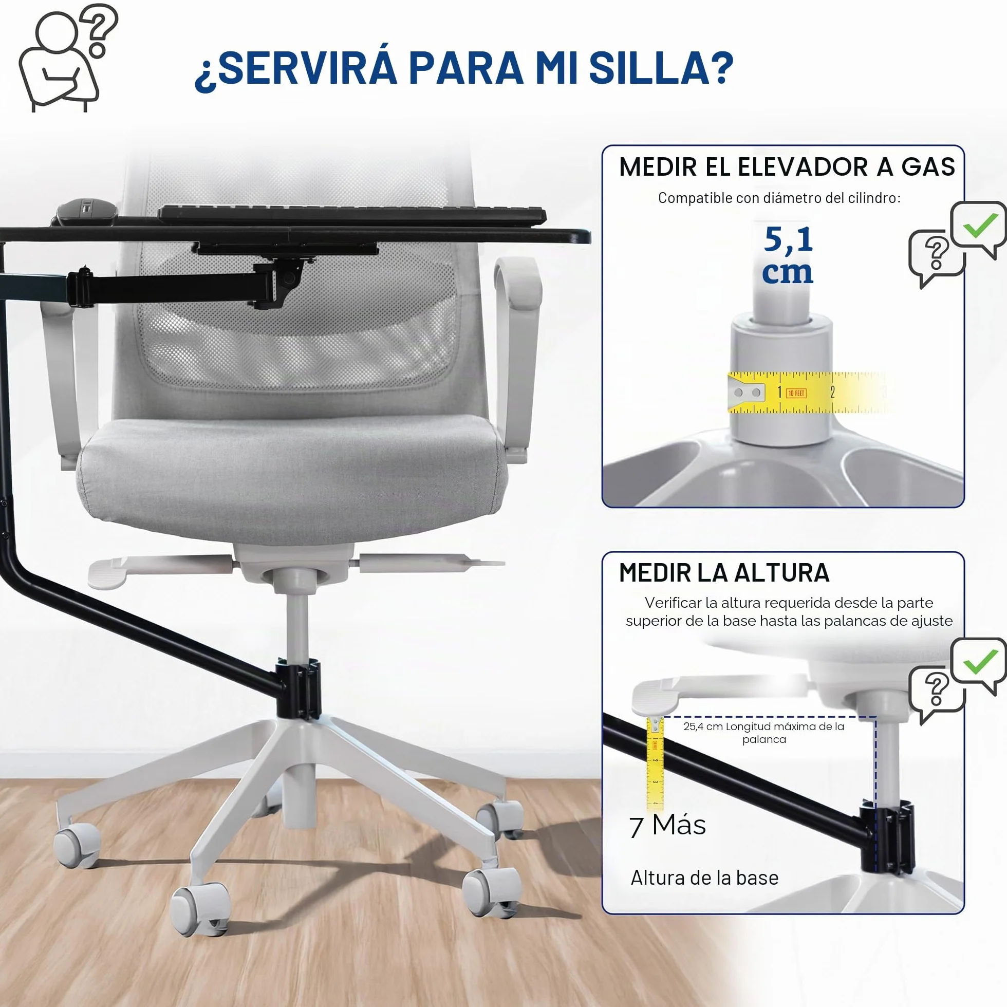 VIVO Mount-KB08C - Bandeja para teclado y mouse montada en silla de oficina, inclinación ergonómica, rotación de 360 grados, color negro, MOUNT-KB08C