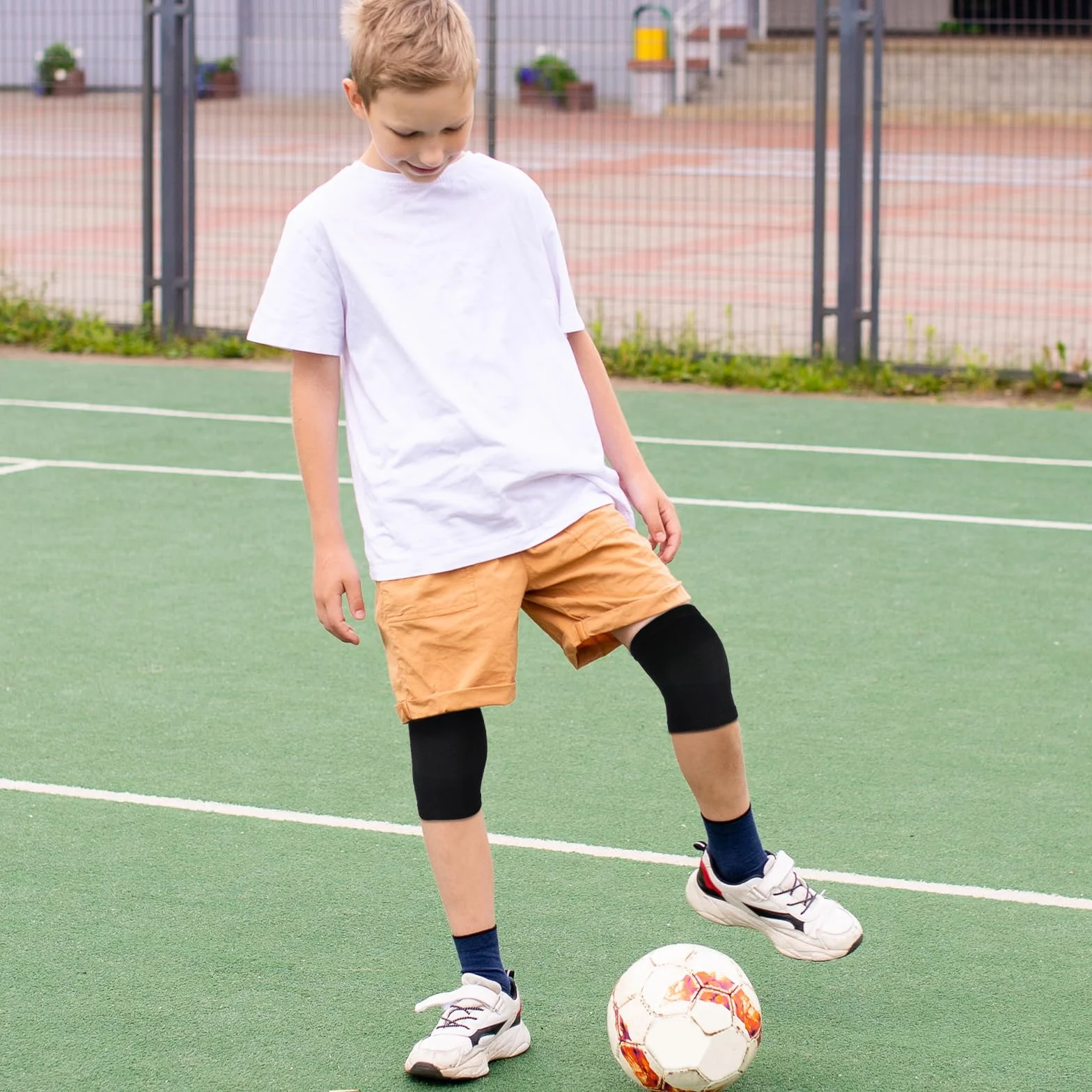 Rodilleras para niños de balonmano y voleibol transpirables, elásticas y suaves (Azul)