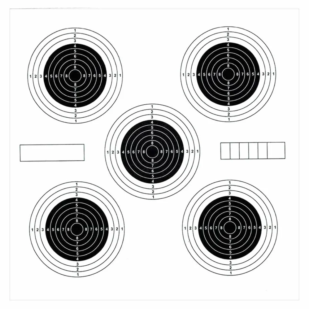 ADCHOP Dianas 14 x 14 cms Paquete de 50 Unidades Cartón 6 grs para Tiro al Blanco Airsoft Aire comprimido