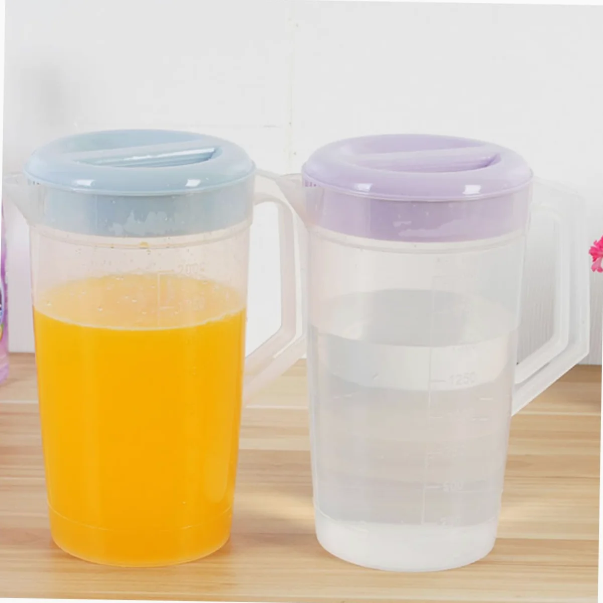 Jarra Grande de Plástico Resistente al Calor y Frío con Tapa Hermética Jarra para Bebidas Tetera de Alta Capacidad Violeta Reutilizable