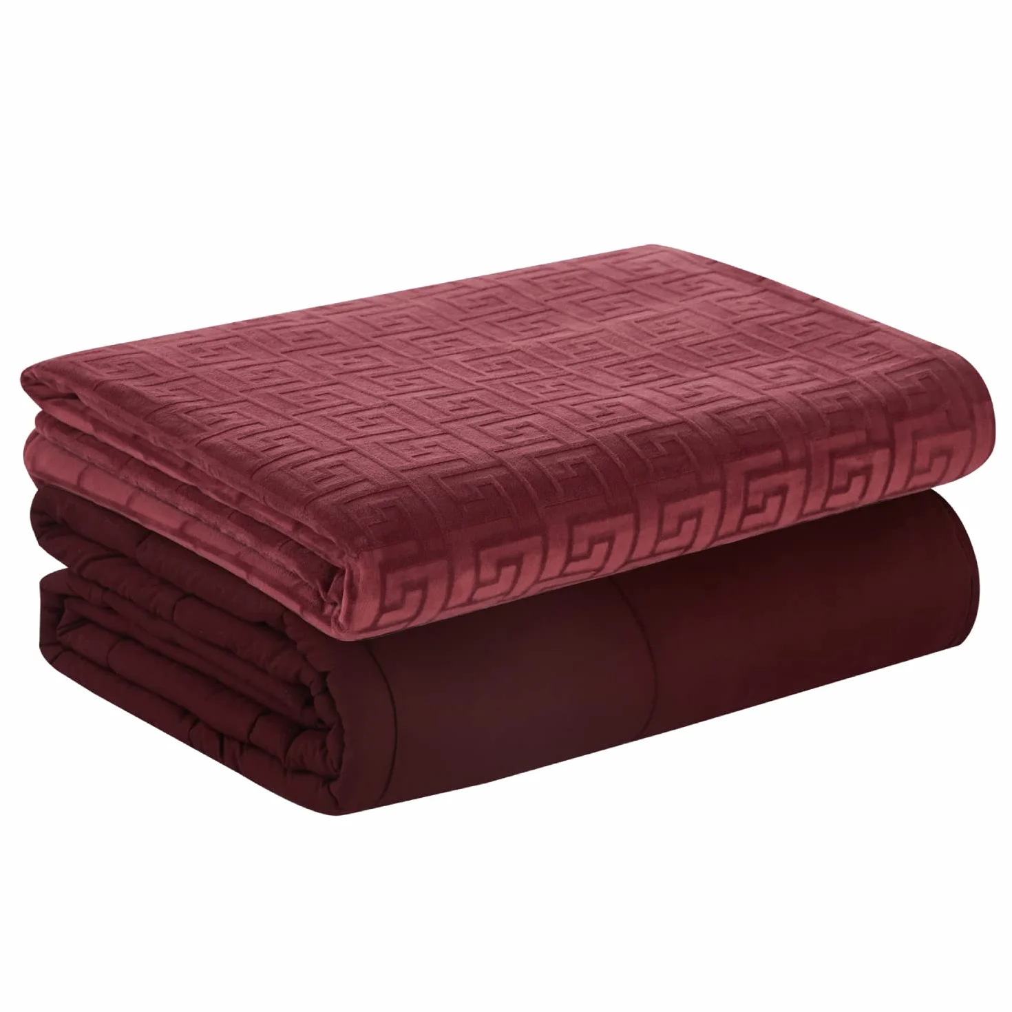 DREAMLANDING Manta con Peso de Gravedad con Funda Sustituible, Manta con Peso con Relleno de Perlas de Vidrio para Adultos, Manta Pesada para Ansiedad (Burgundy, 150 * 200 cm, 6,8 kg)