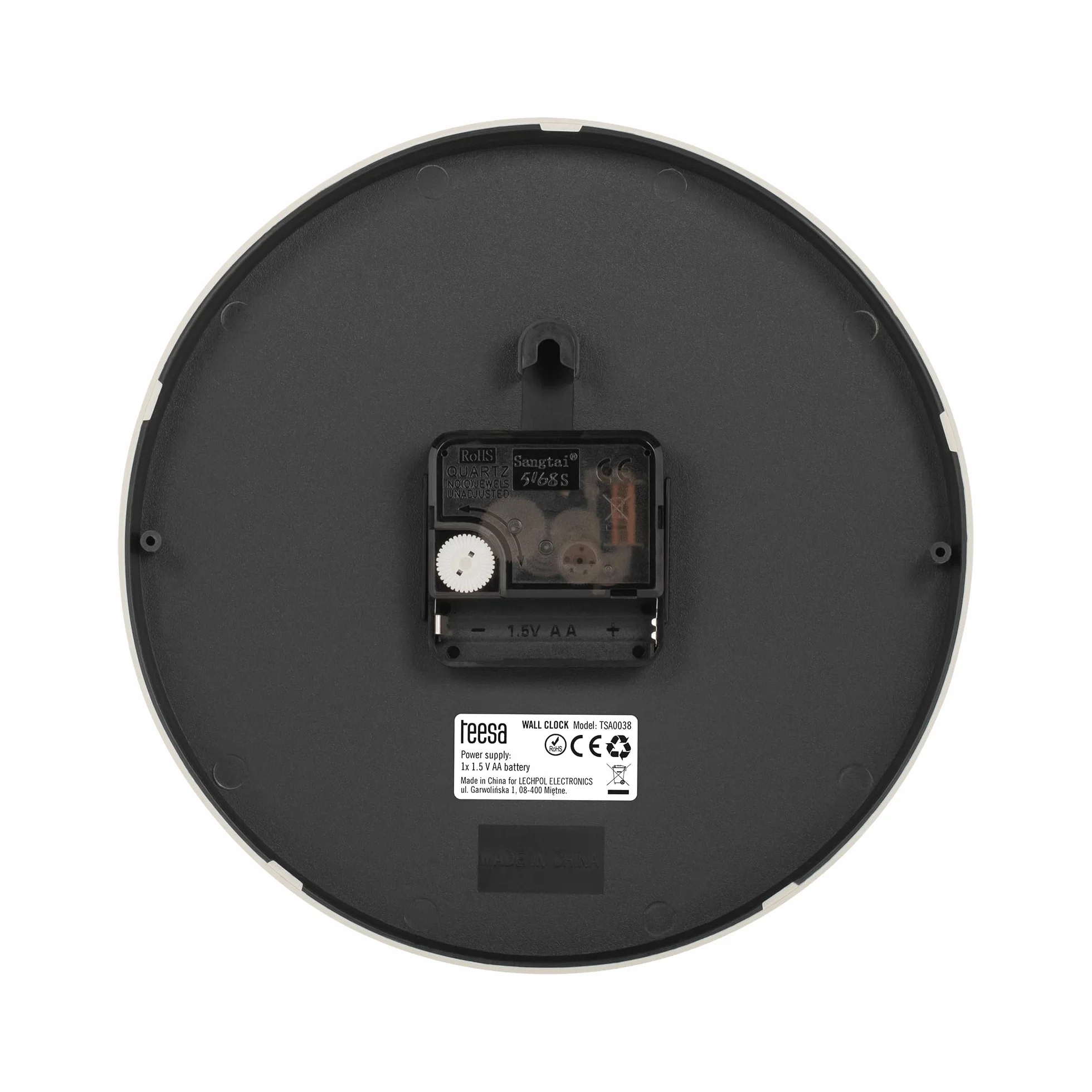 Teesa Reloj Analógico de Pared Universal 20 cm TSA0038 Blanco