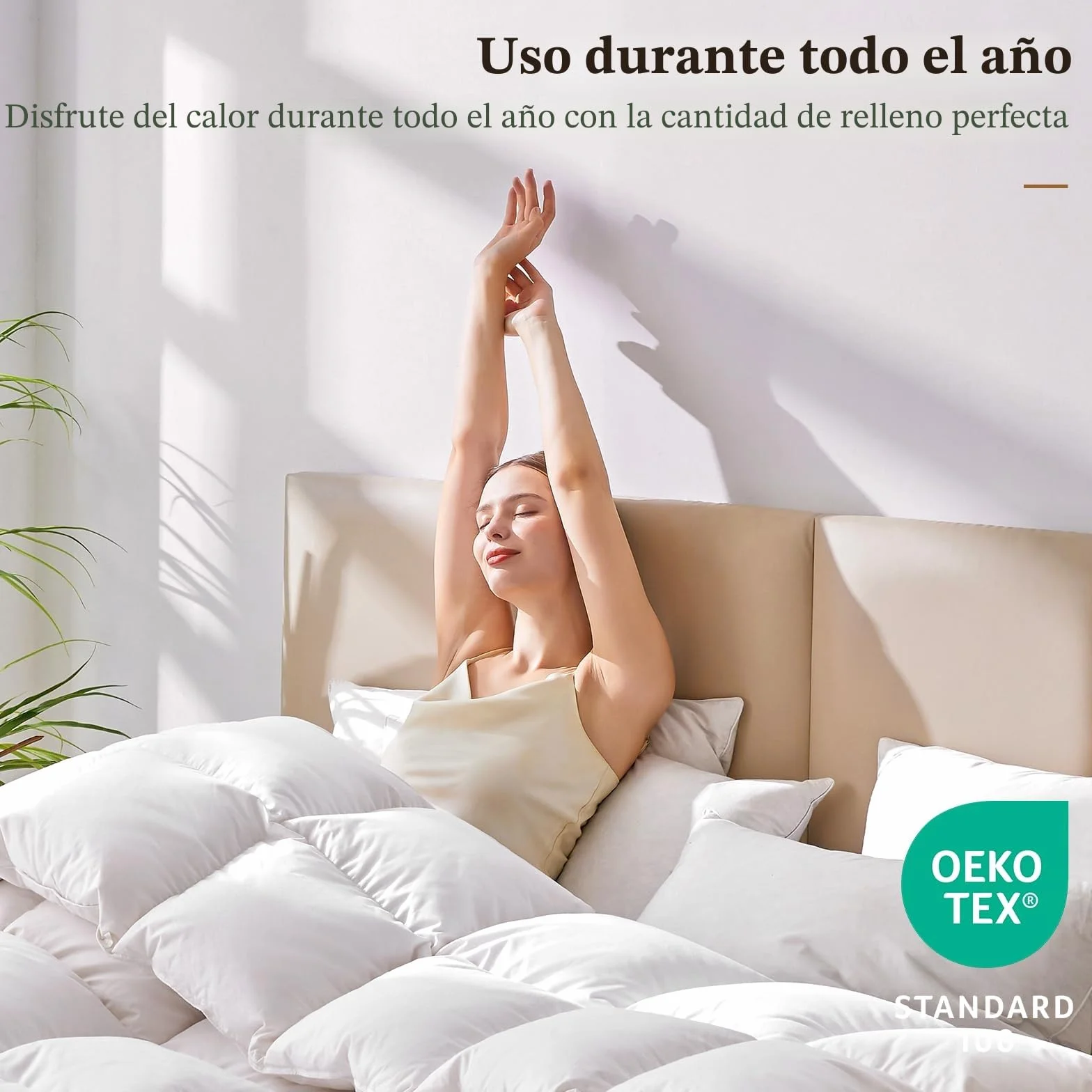 Homyrium Edredon Cama 180 de Plumón Edredón Relleno Nordico Cama 180 de Plumas 260x240cm para Todas Las Estaciones Peso del Relleno: 2500g Lavable, Transpirable, Certificado Oeko-Tex y RDS