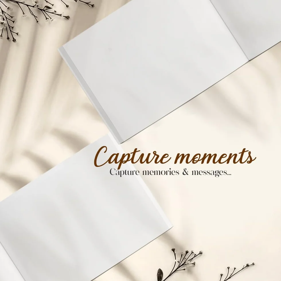 Plantvibes Libro de visitas premium para bodas – 120 páginas de papel premium, papel grueso, no traspasa, estilo vintage, con título dorado - ideal para bodas, aniversarios, cumpleaños (blanco)