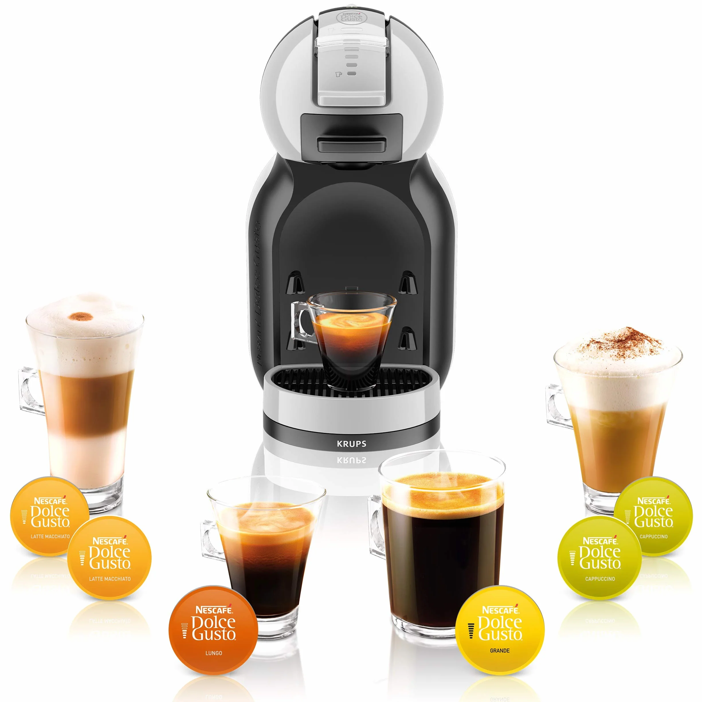Krups Nescafé Dolce Gusto Mini Me KP123BK - Máquina de café espresso y otras bebidas, automática, gris/negro