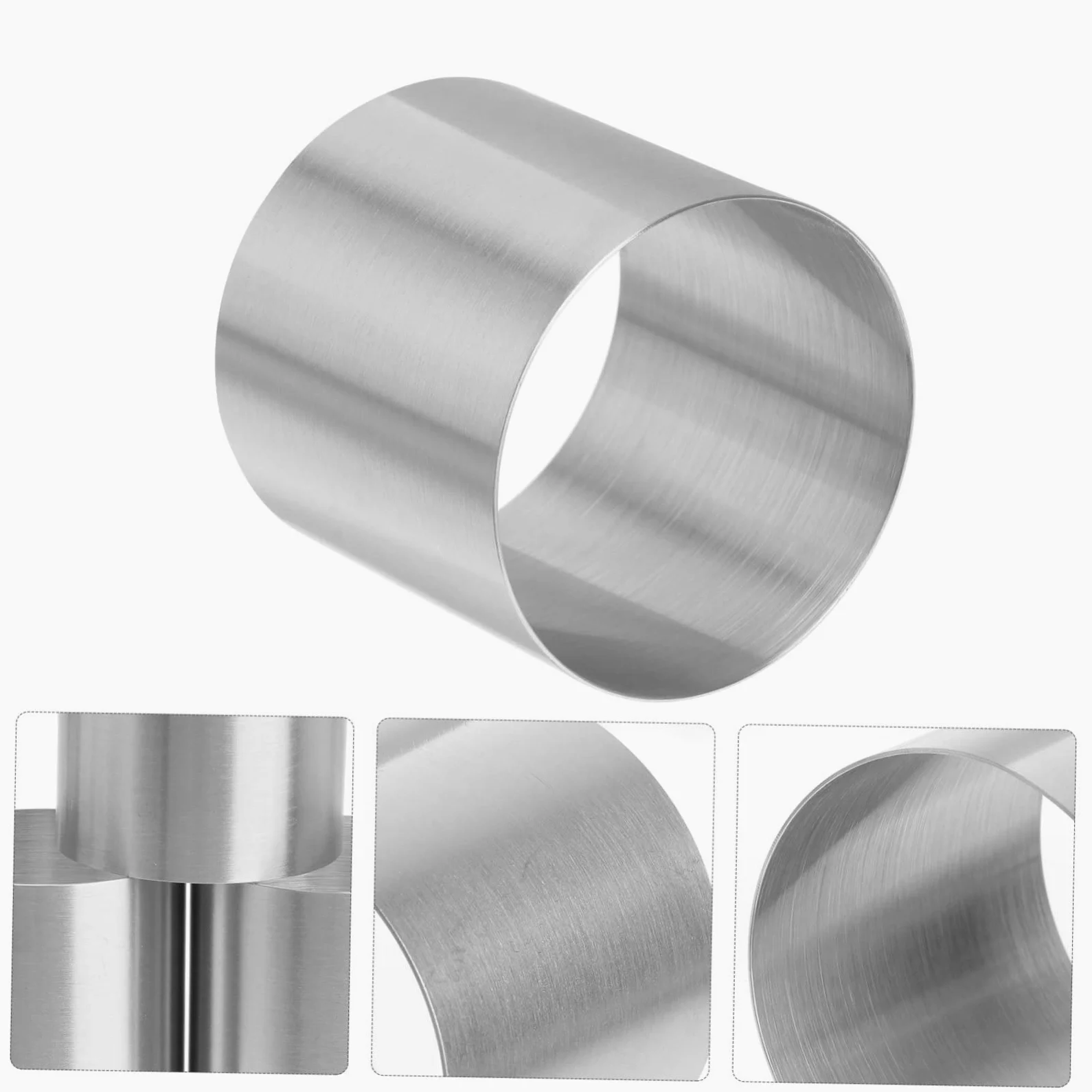 VALICLUD Molde Redondo de Acero Inoxidable para Hornear Mini Postres Bordes Lisos y Fácil Desmoldeo, Paquete de 8 Piezas Adecuado para Mousse y Tartas
