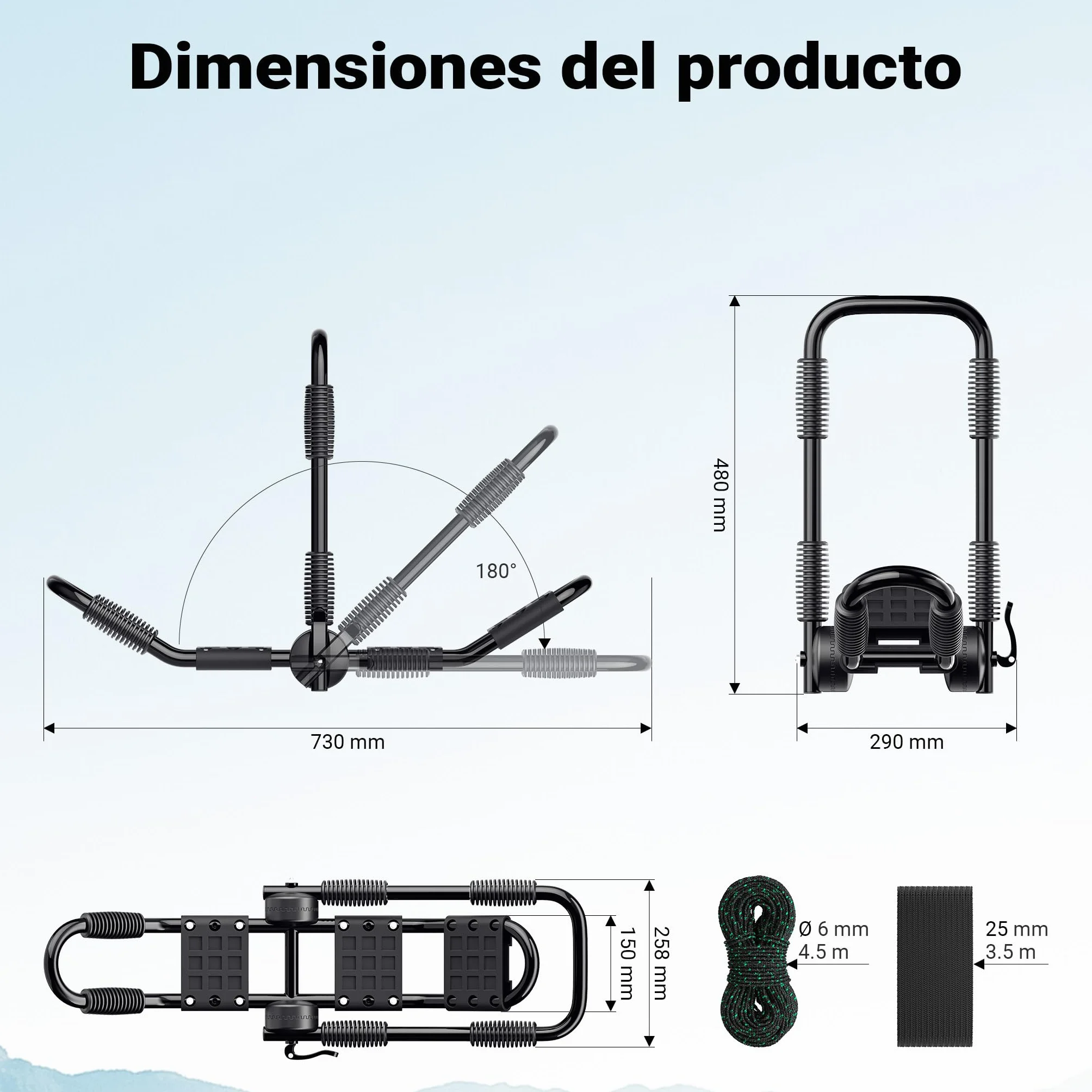 WilTec Soportes Techo para Kayaks Lanchas Canoas Portakayaks con Espuma