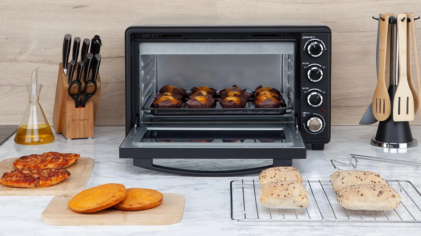 Orbegozo HCI 5045 - Horno eléctrico de sobremesa, termostato regulable, temporizador, indicador luminoso, 45 litros, 2000 W, [Exclusivo Amazon]