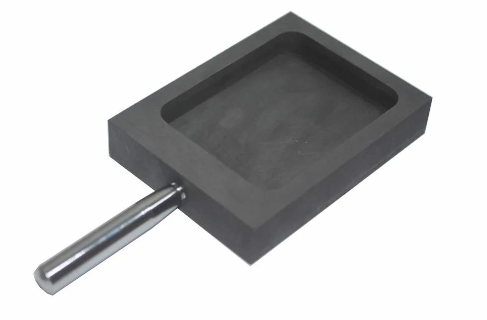 LLF Molde de lingote de grafito dorado y plateado para derretir fundición y refinar con barra de metal (2 kg (plano))