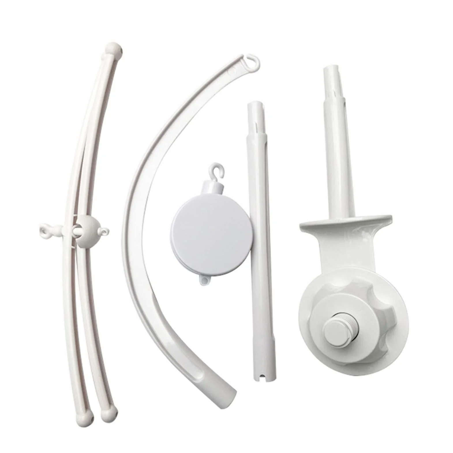 Blanco Soporte Para Cama de Bebé Cuna Cuna Brazo Móvil Con Caja de Música Mecánica y Soporte Extendido Soporte Tuerca Tornillo Cama sin Juguetes Para Baby Girl & Boy