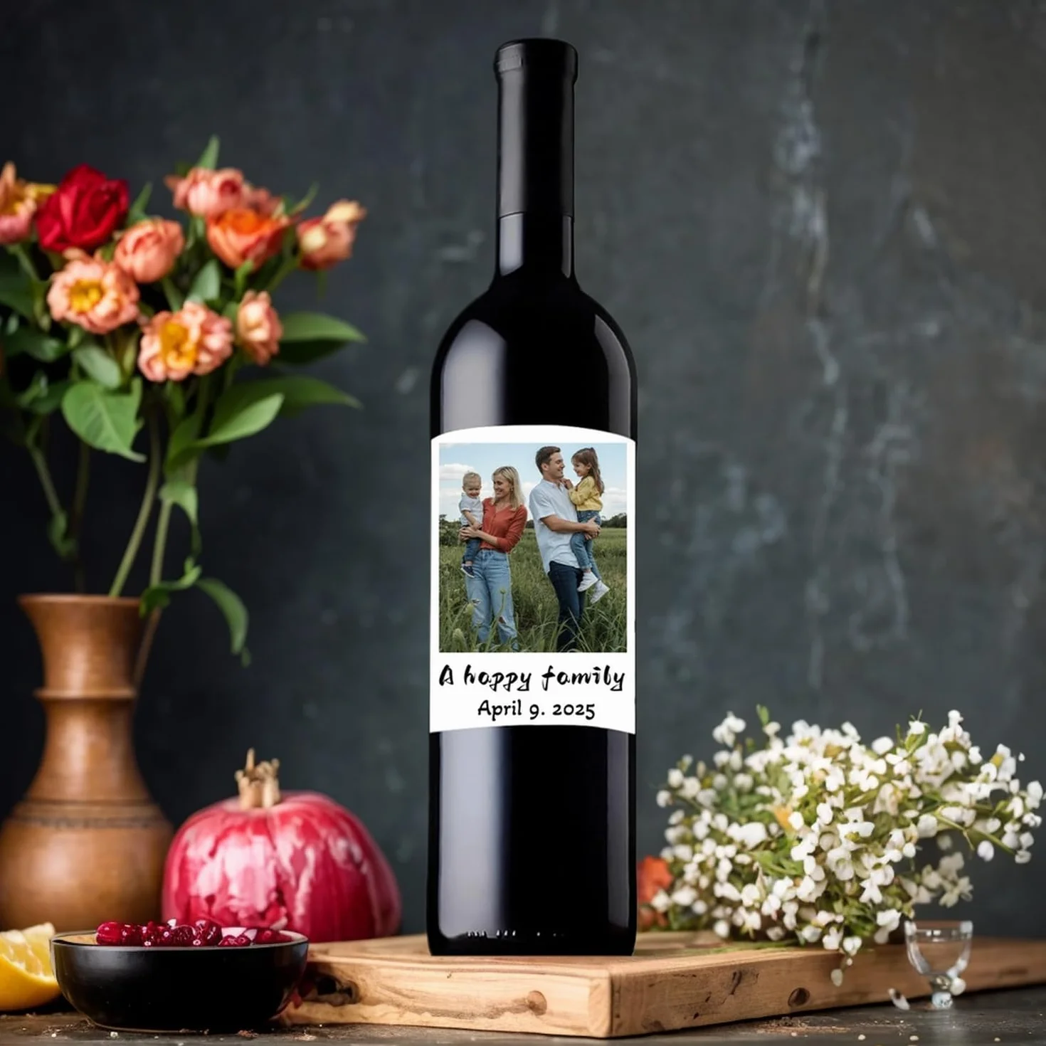 Etiquetas personalizadas para botellas de vino para tradiciones familiares | Pegatinas de reunión anual