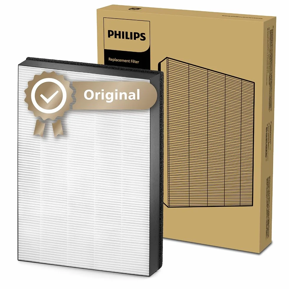 Philips Filtro de Repuesto Original para Purificador de Aire Series 2000i y 3000i AC2887/AC2889, AC2892, AC3829, HEPA NanoProtect, 24 Meses de Vida Útil, Negro/Blanco (FY2422/30)