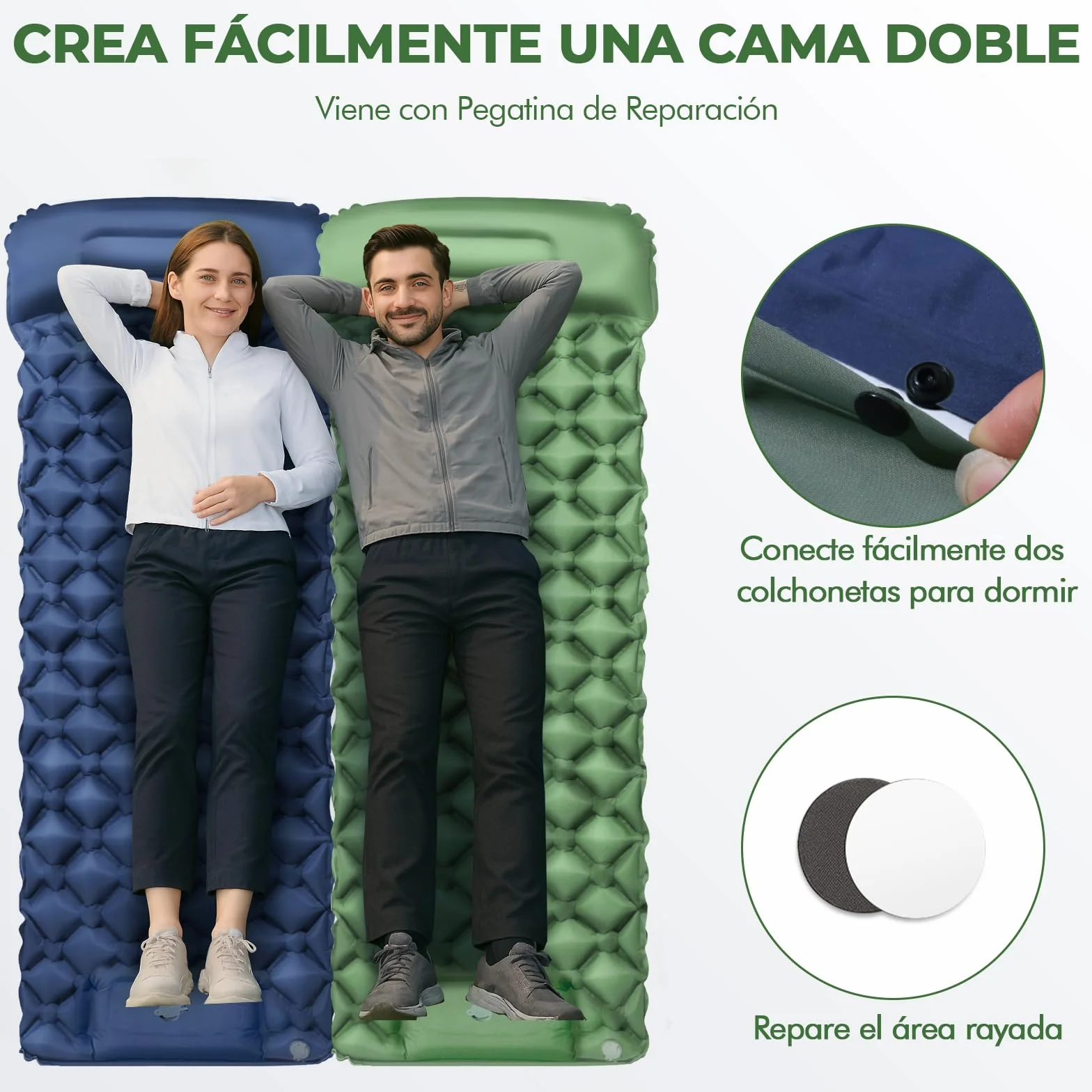 LENDOO Colchoneta Autoinflable Camping Ultraligero con Almohada y Bomba