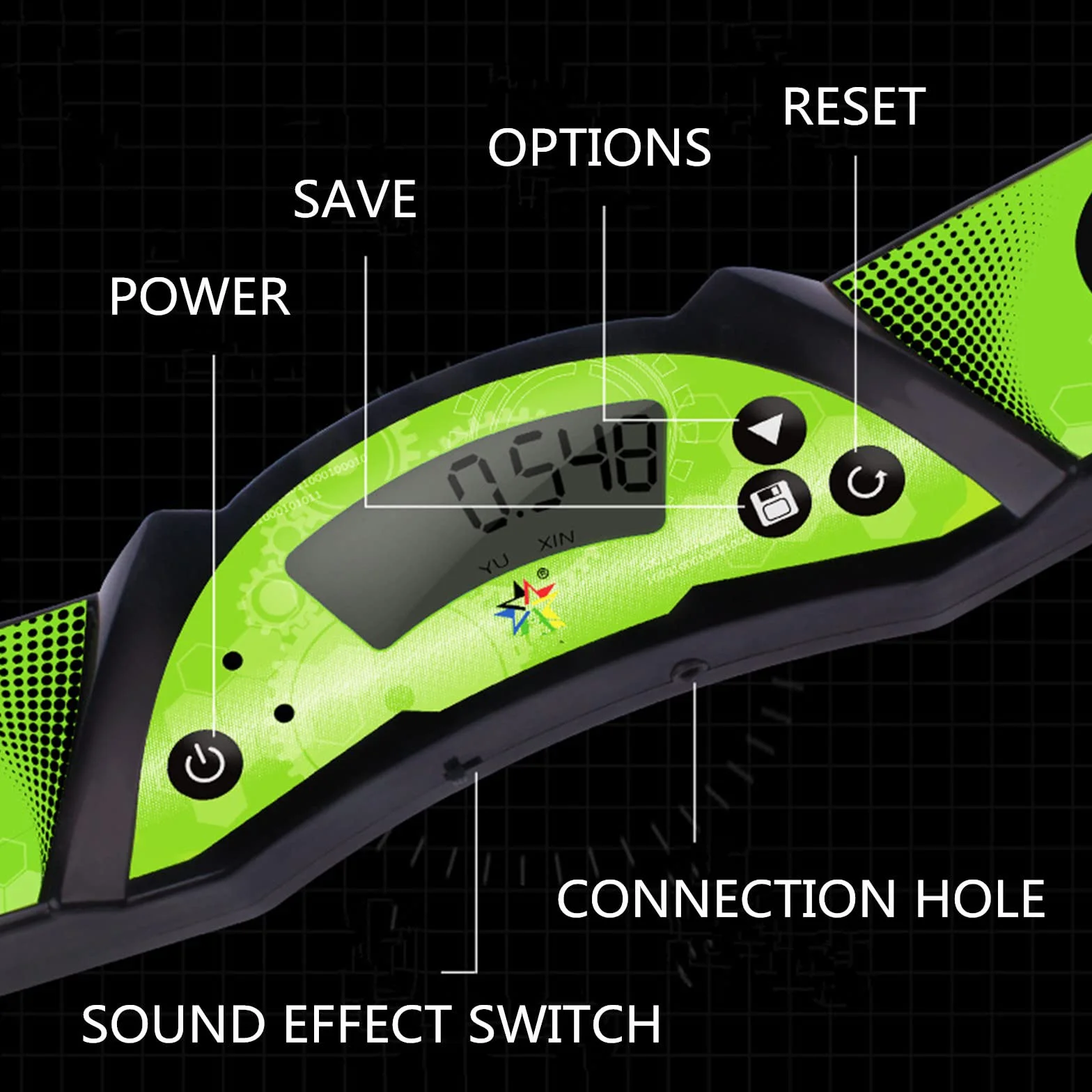 Temporizador de velocidad para cubo control táctil profesional con pantalla y efecto de sonido de voz cálculo automático para competición (negro)