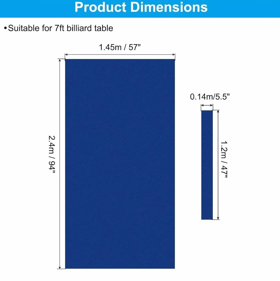 Paño de Billar Profesional Fieltro 7 pies para Mesa de Billar Azul 9ft