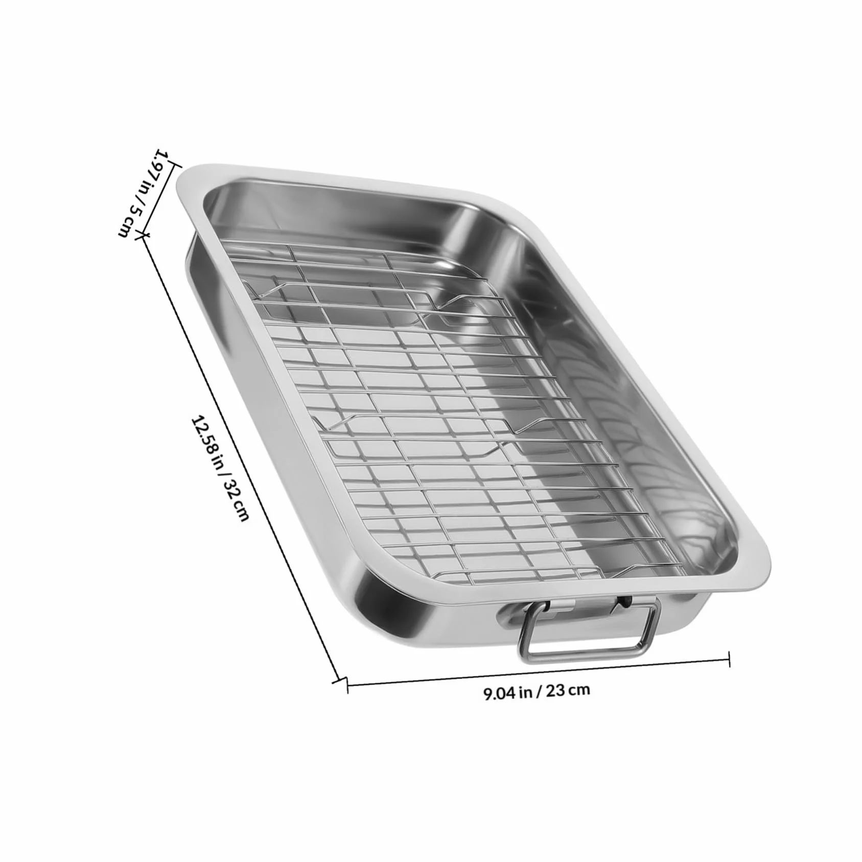 Alasum 1juego Bandeja para Horno Rectangular de Acero Inoxidable con Rejilla Bandeja Pequeña para Hornear y Asar Fácil de Limpiar Almacenamiento Apilable para Repostería y Cocina Diaria