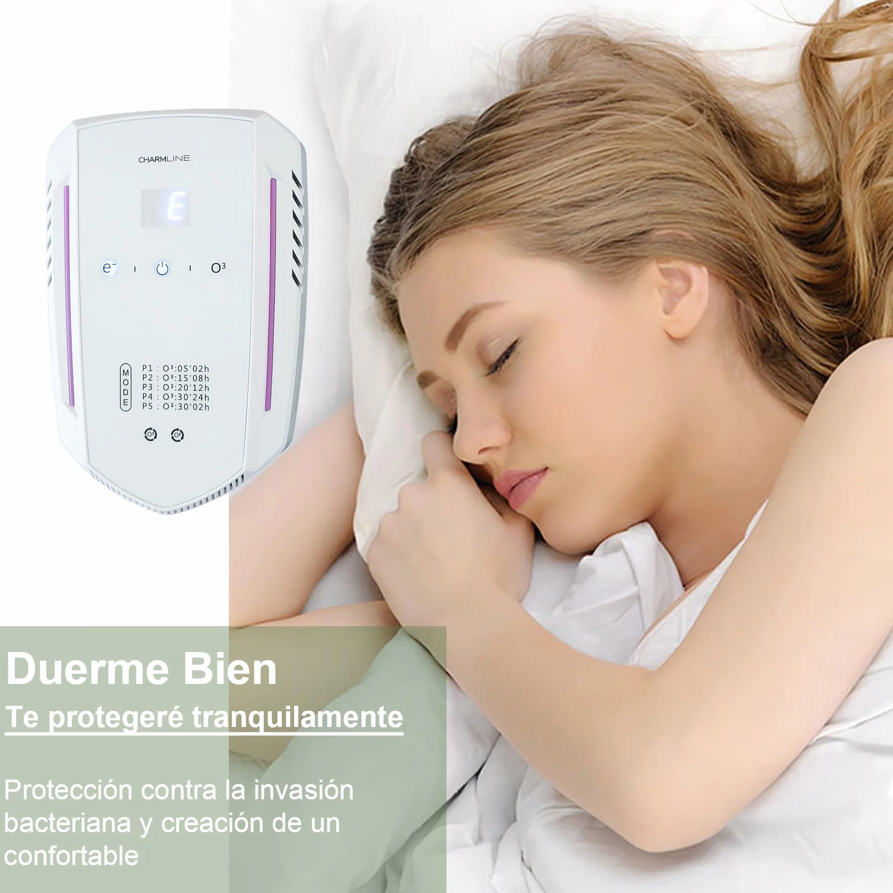 Charmline Purificador de Aire con Ozono e Iones Negativos, Eliminador de Olores, Generador de Ozono para Hogar