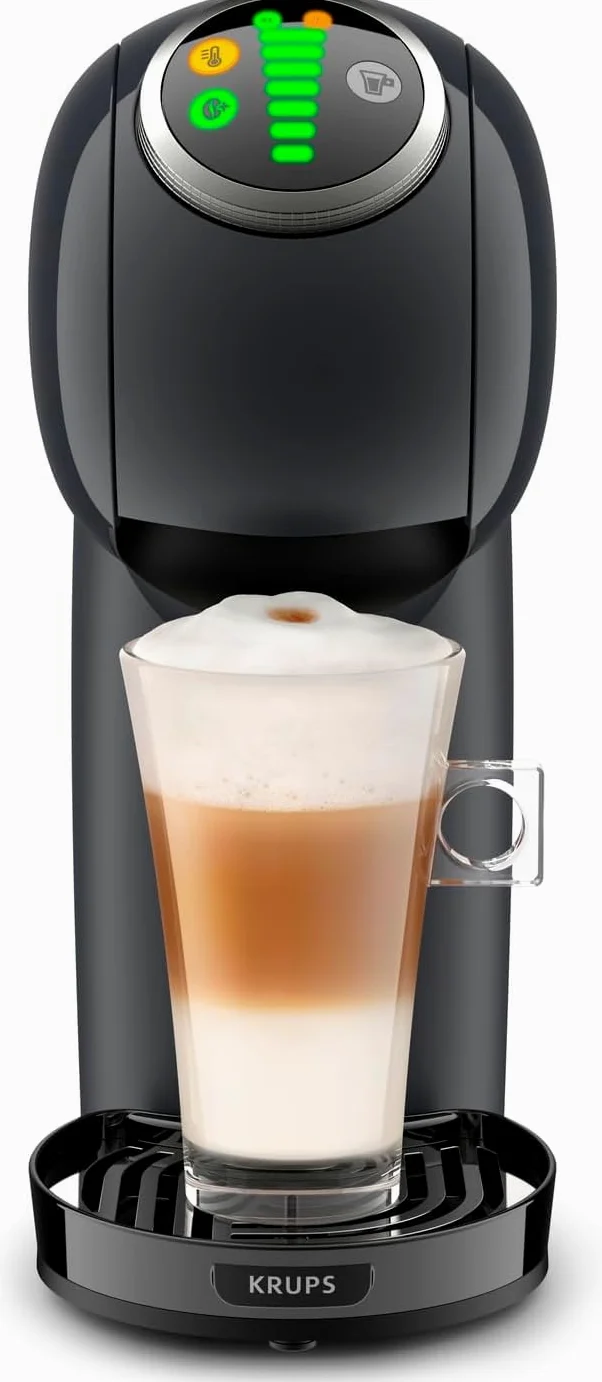 Krups Dolce Gusto Genio S Plus, Cafetera Cápsulas, Depósito 0,8L, Negra | Ultracompacta, 15 Bares, Bebidas calientes y frías, Tecnología Automática, 4 Niveles temperatura, Espresso Boost, KP340B