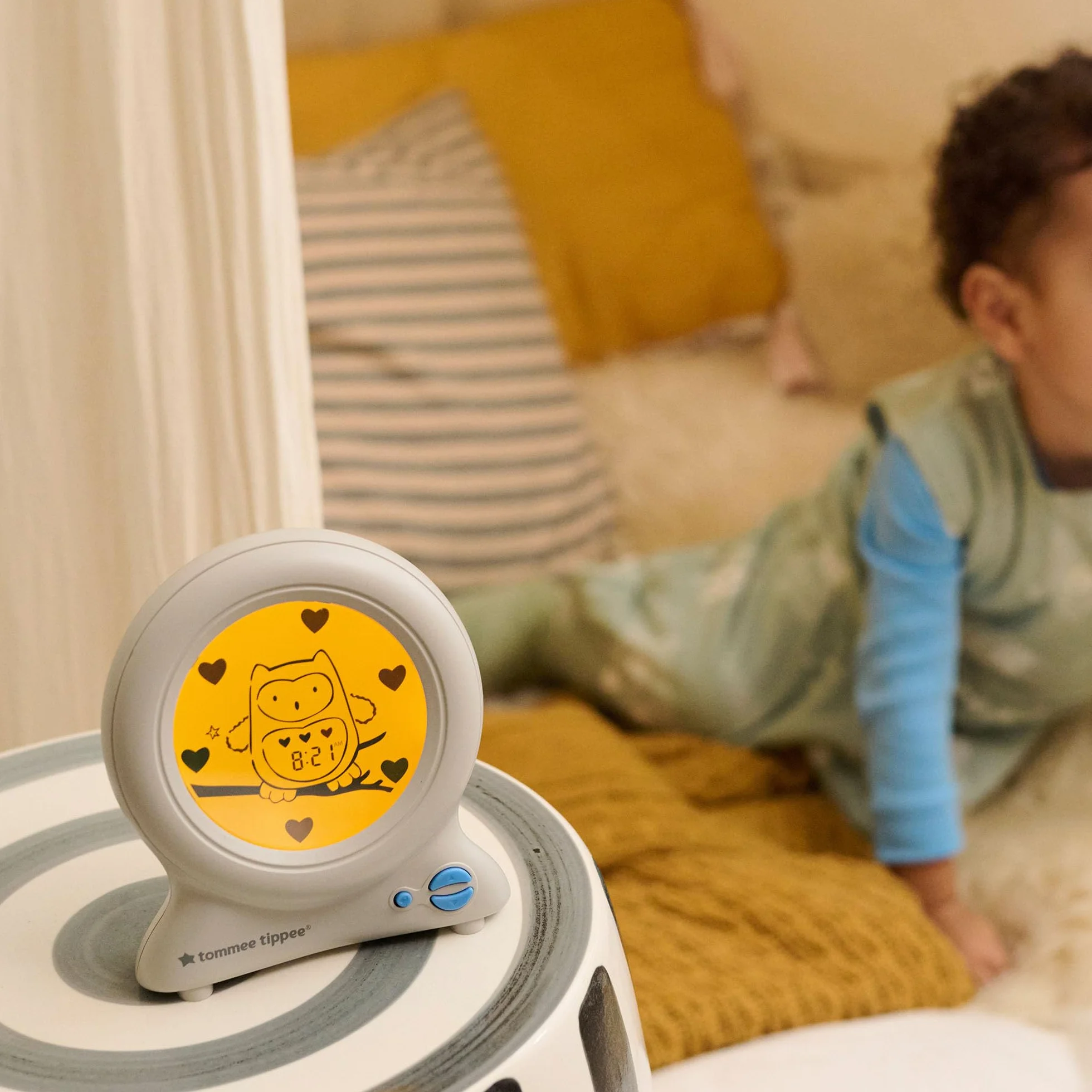Tommee Tippee Groclok Reloj Entrenador del Sueño Alarma Luz Nocturna USB White