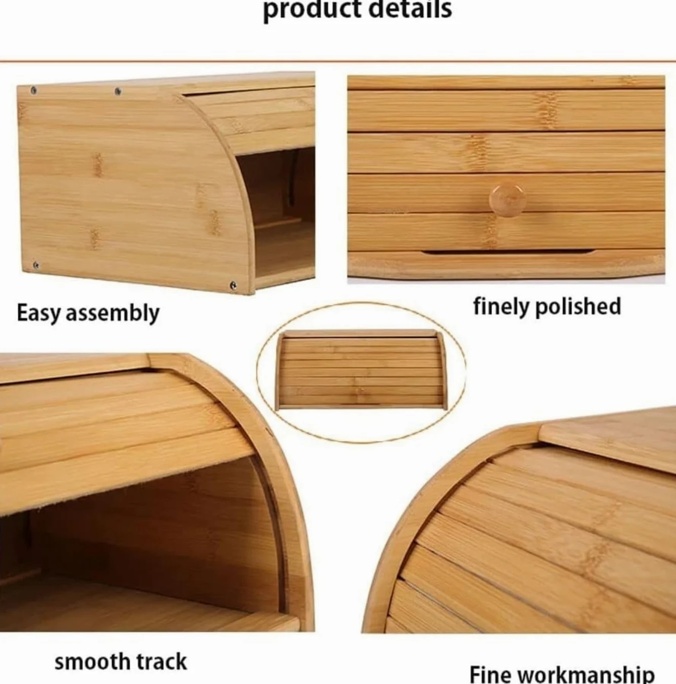 Caja De Pan Panera para Pan Caja De Pan De Bambú, Contenedor De Almacenamiento De Pan con Encimera Enrollable, Soporte De Pan Creativo Simple para Decoración Caja Contenedor De Pan