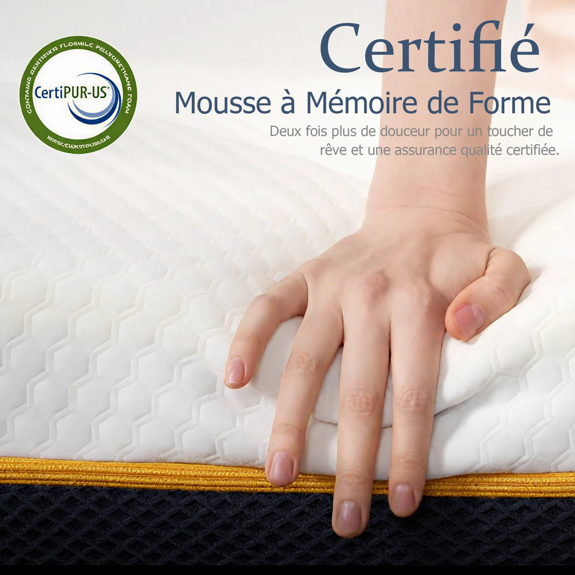 DEWINNER Colchón 140x200x21 cm | Espuma Memoria y Bambú Carbón | Soporte Alta Resiliencia | Transpirable Hipoalergénico | Funda Extraíble Lavable | Confort Medio