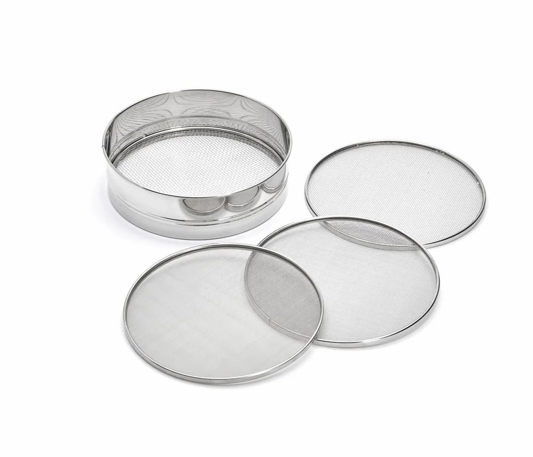 De Buyer, CEDAZO HARINA CON 4 MALLAS INTERCAMBIABLES INOXØ21CM 0.5-1-2-3MM-Ø 21 cm, Altura 6 cm-4605.21