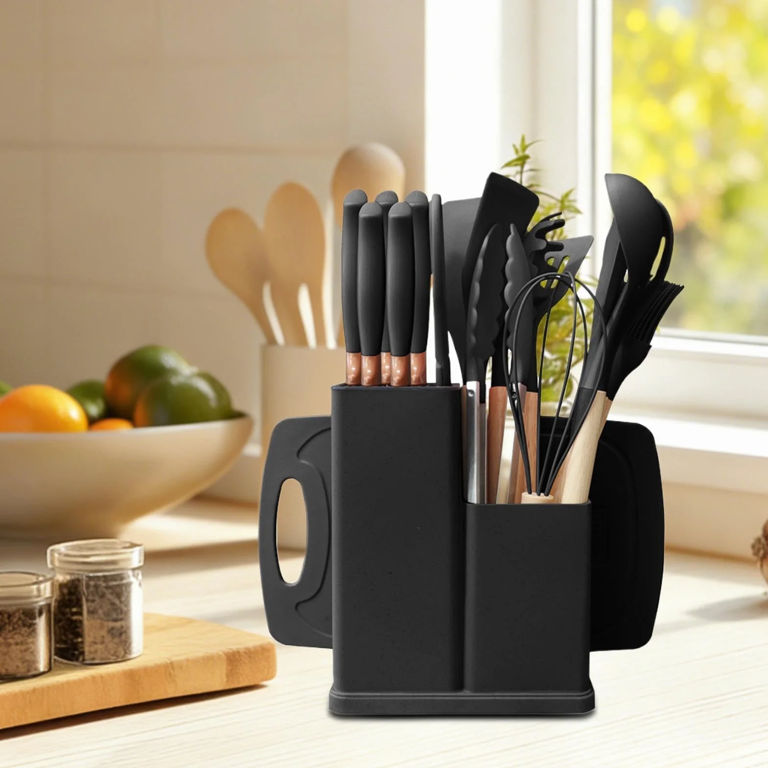 Juego De Utensilios De Cocina Kit 19 Piezas En Silicona Antiadherente | Juego De Cocina Con Utensilios Para Interior Casa Mostrador Encimera Apartamento Familia Doméstico