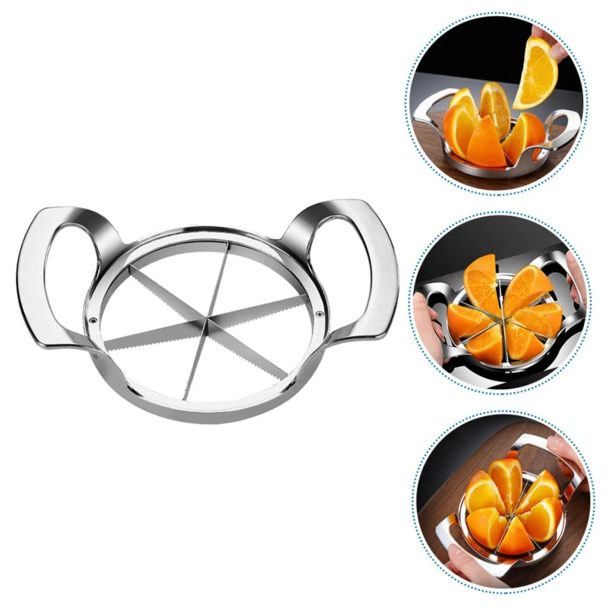 Cabilock Cortador De Frutas y Rebanador De Naranjas De Acero Inoxidable Herramienta Para Cortar Frutas Rodajas Accesorio De Cocina Para Preparar Manzanas y Naranjas
