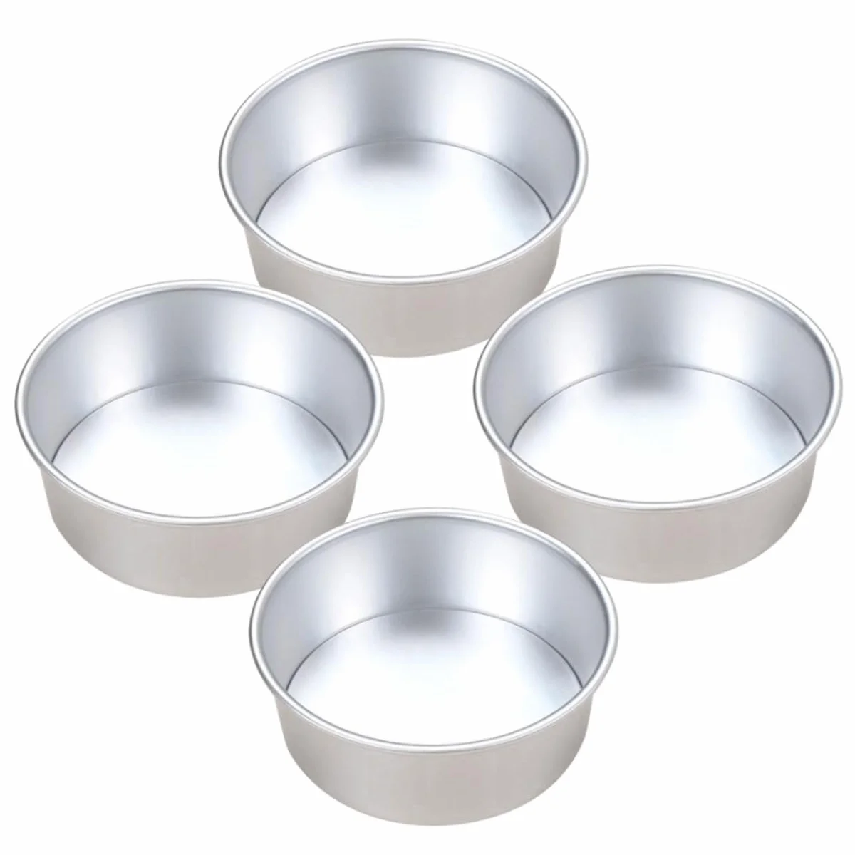 4 piezas Molde Redondo para Tartas Molde para Pasteles de Aleación de Antiadherente con Base Desmontable para Bizcochos Flanes y Postres