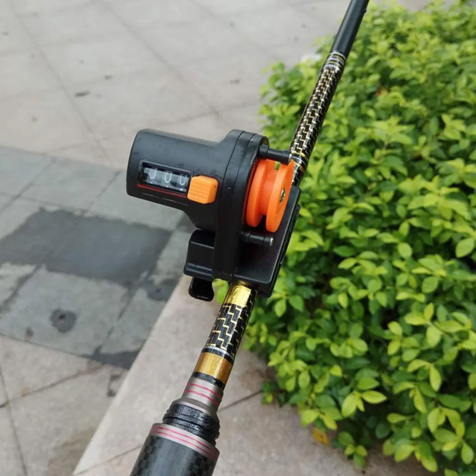 Contador de Hilo de Pescar 0-999M Herramienta Buscador de Profundidad Calibre Longitud Aparejos
