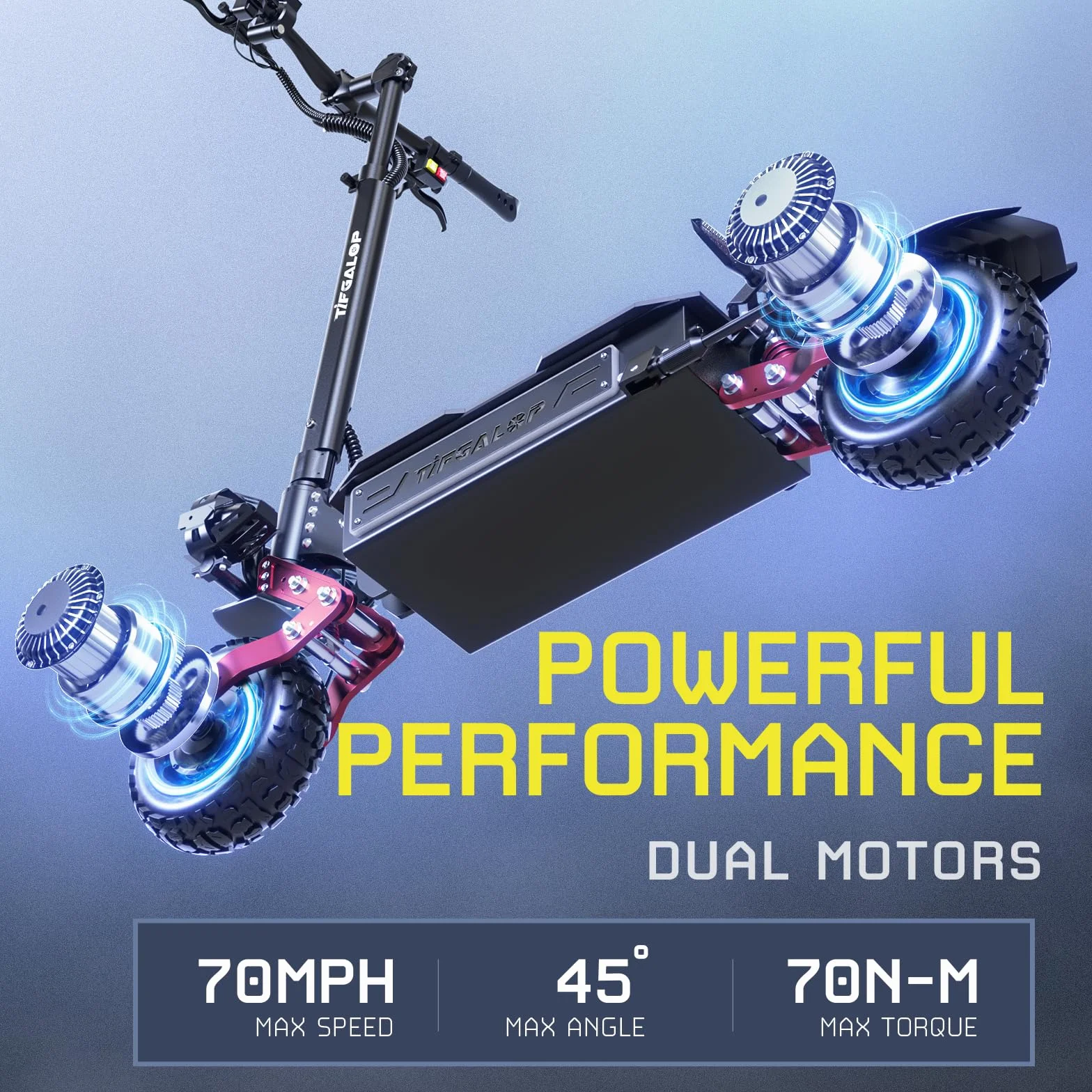 Patinete Eléctrico CL8 para Adultos, Neumáticos Todoterreno 11 Pulgadas, Motores Duales, Batería Litio 60V 33Ah, Suspensión Completa, Frenos Disco Plegable