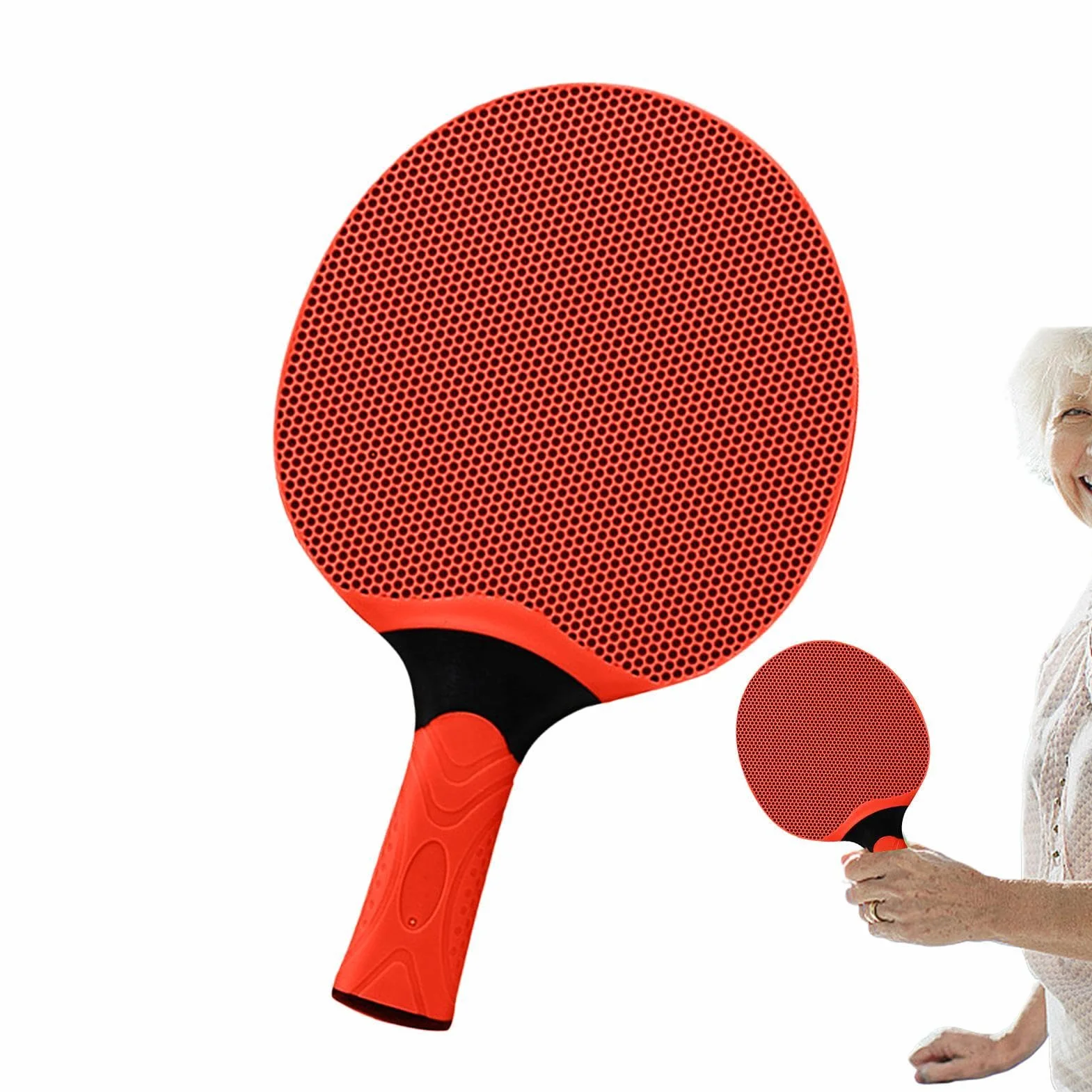 Raqueta de Tenis de Mesa de Goma con Mango, Juego Interior-Exterior para Niños